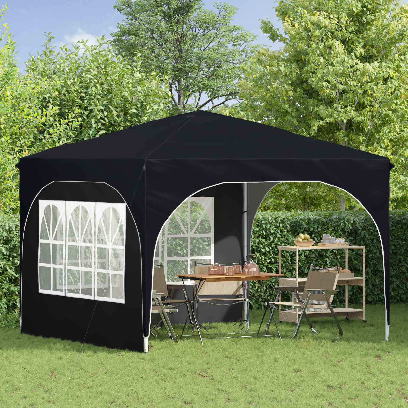 Pop-up Feesttent 290 x 290 x 245 cm Antraciet is nu te koop bij PeponiXL, paradijselijk wonen!