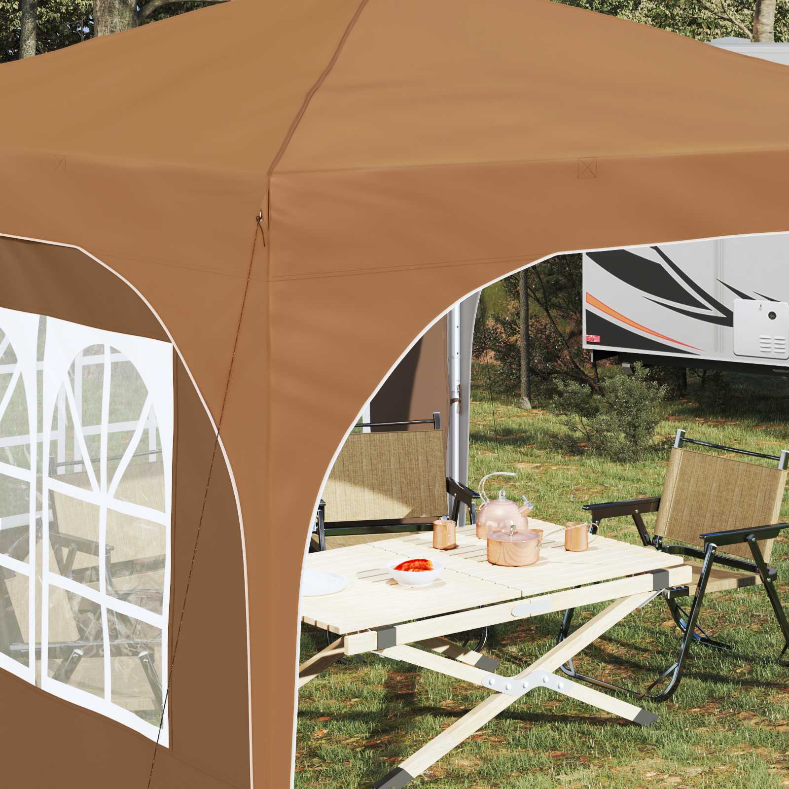 Pop-up Feesttent 290 x 290 x 245 cm Beige is nu te koop bij PeponiXL, paradijselijk wonen!