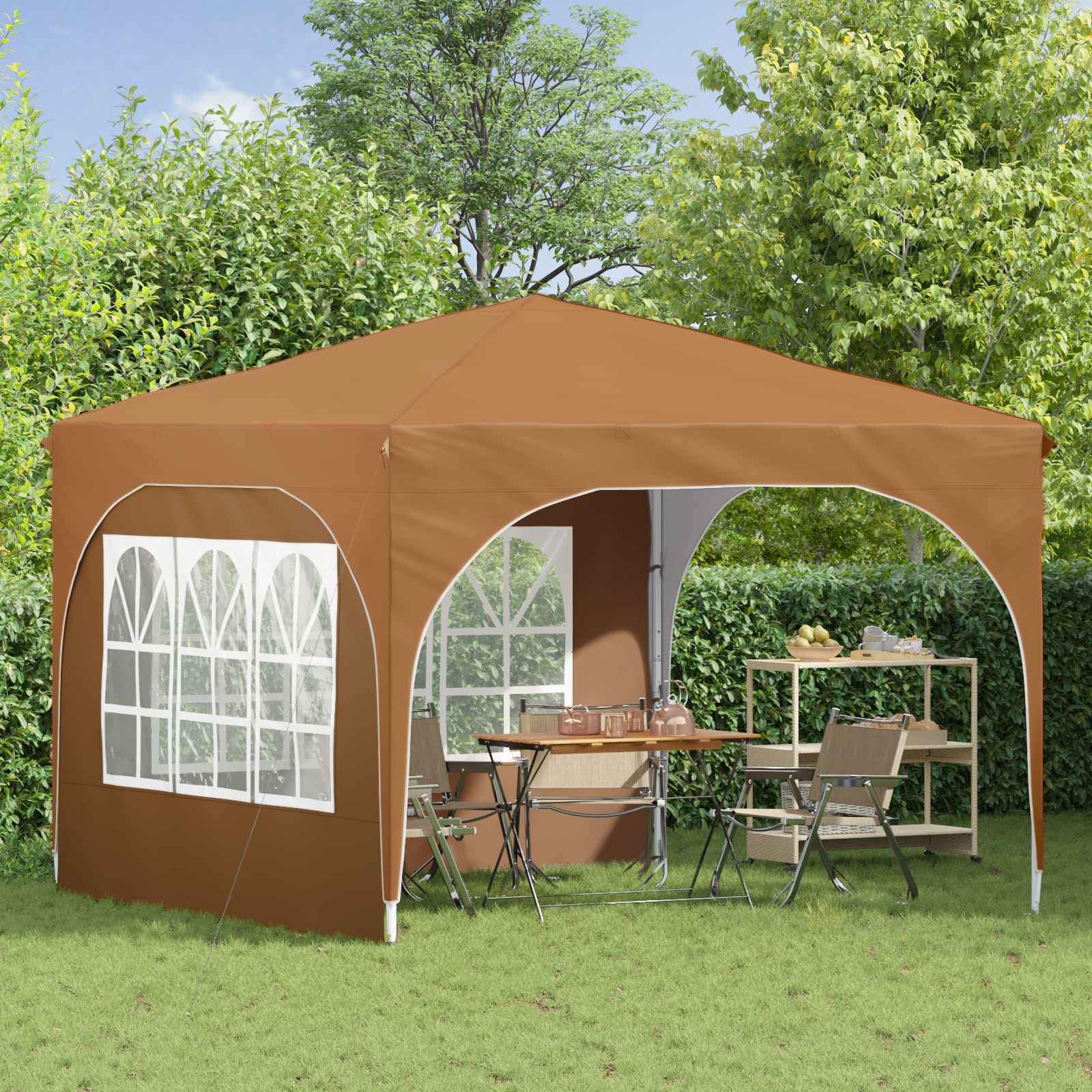 Pop-up Feesttent 290 x 290 x 245 cm Beige is nu te koop bij PeponiXL, paradijselijk wonen!