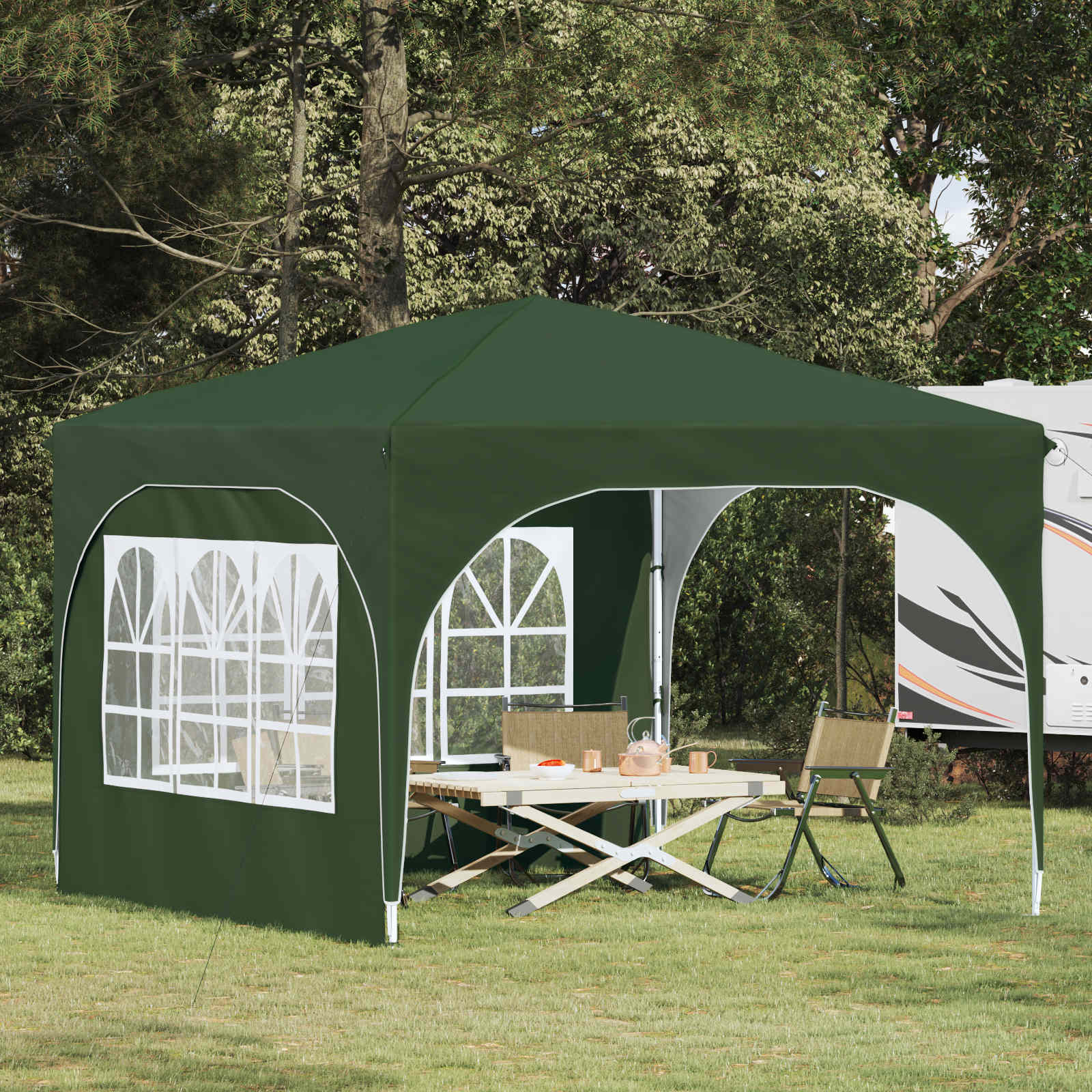 Pop-up Feesttent 290 x 290 x 245 cm Groen is nu te koop bij PeponiXL, paradijselijk wonen!
