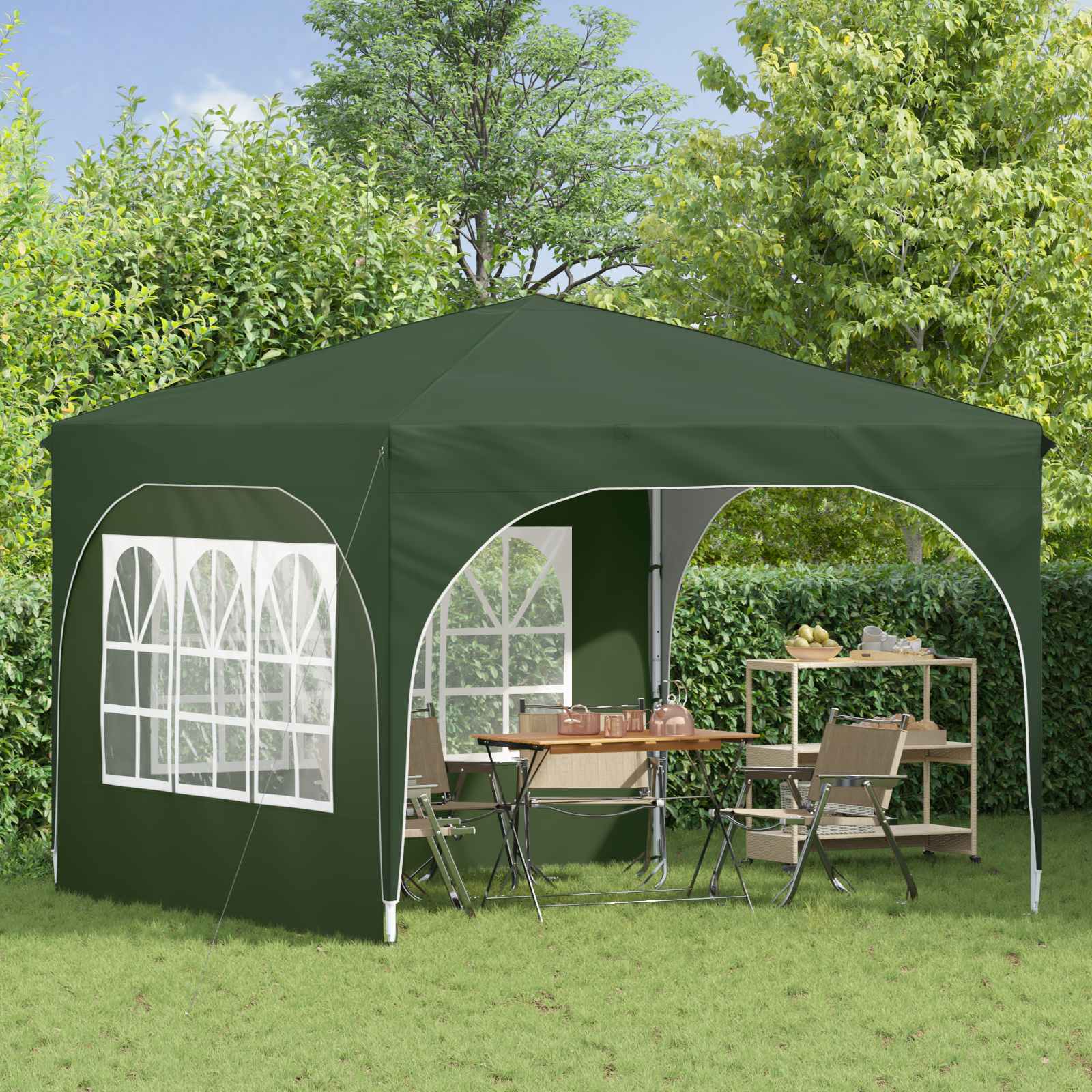Pop-up Feesttent 290 x 290 x 245 cm Groen is nu te koop bij PeponiXL, paradijselijk wonen!