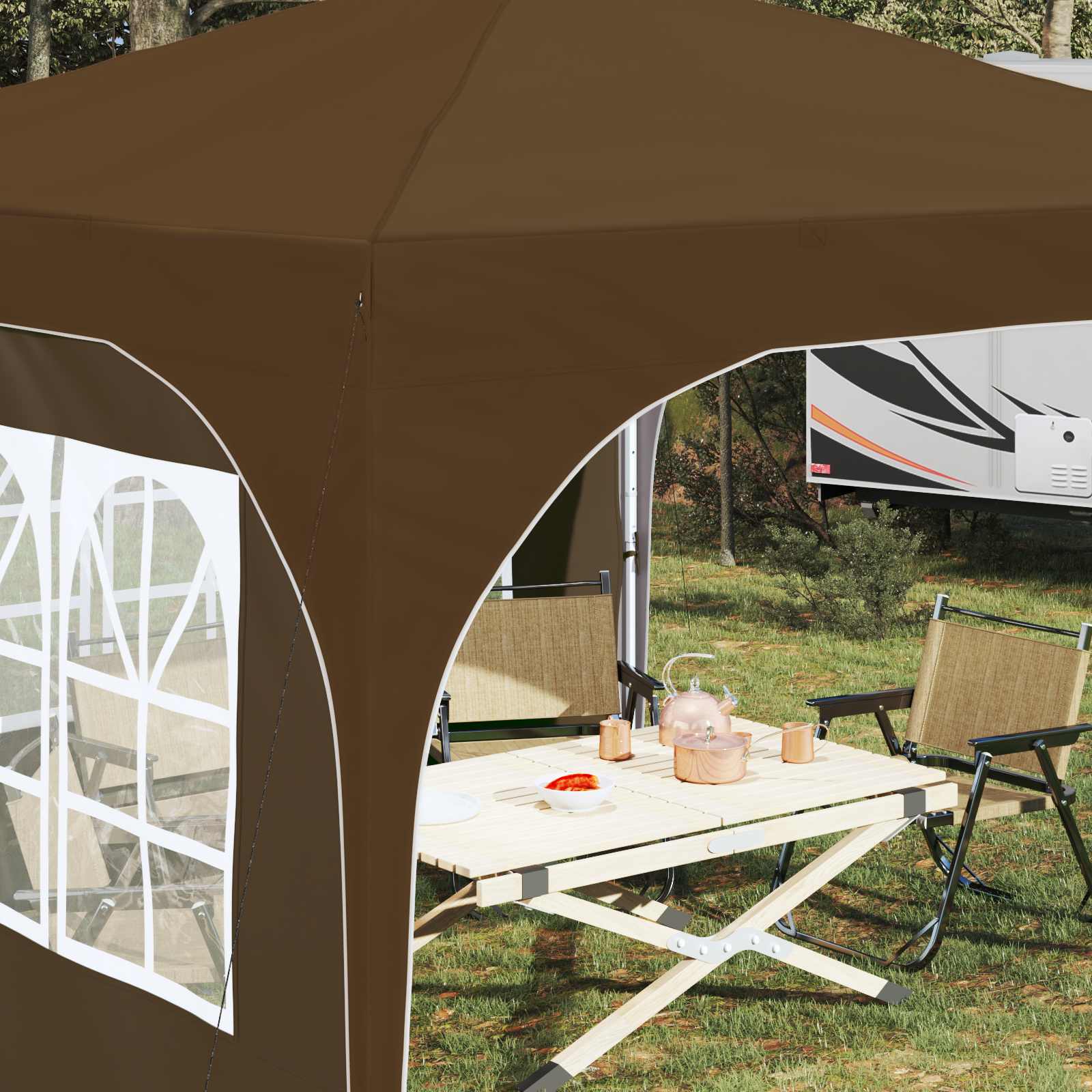 Pop-up Feesttent 290 x 290 x 245 cm Taupe is nu te koop bij PeponiXL, paradijselijk wonen!