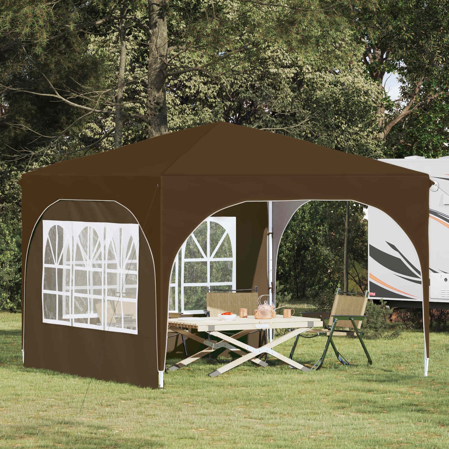 Pop-up Feesttent 290 x 290 x 245 cm Taupe is nu te koop bij PeponiXL, paradijselijk wonen!