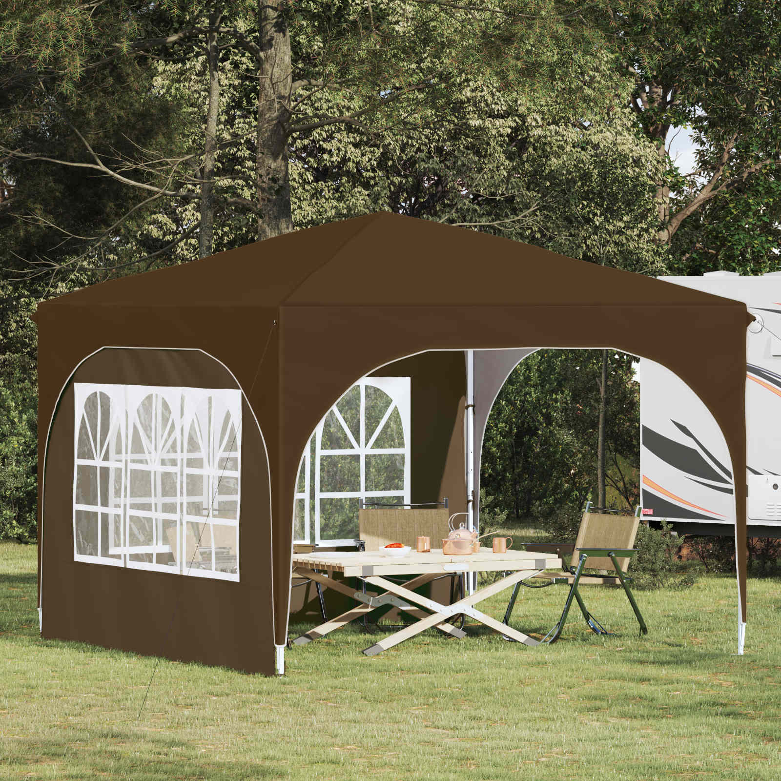 Pop-up Feesttent 290 x 290 x 245 cm Taupe is nu te koop bij PeponiXL, paradijselijk wonen!