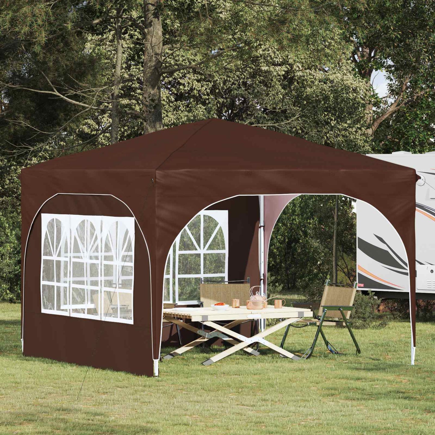 Pop-up Feesttent 290 x 290 x 245 cm Bruin is nu te koop bij PeponiXL, paradijselijk wonen!