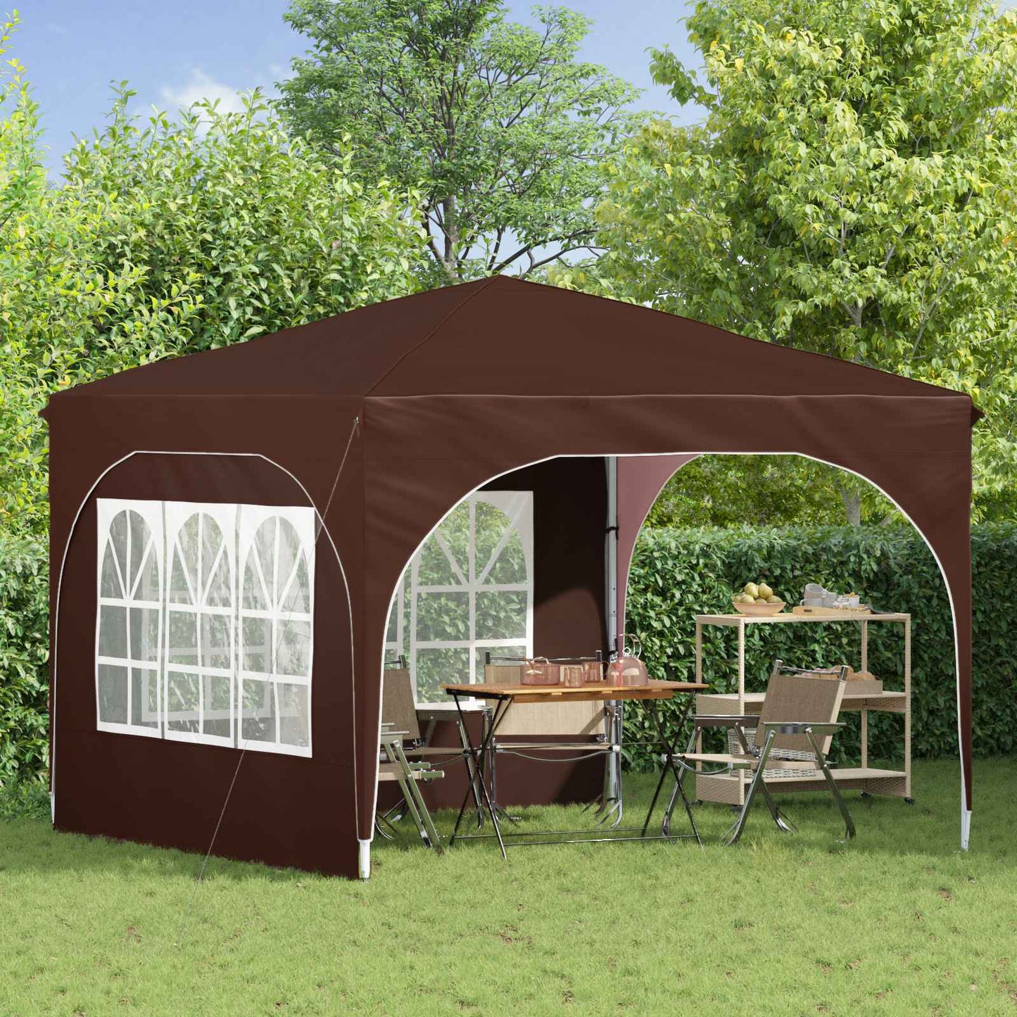 Pop-up Feesttent 290 x 290 x 245 cm Bruin is nu te koop bij PeponiXL, paradijselijk wonen!