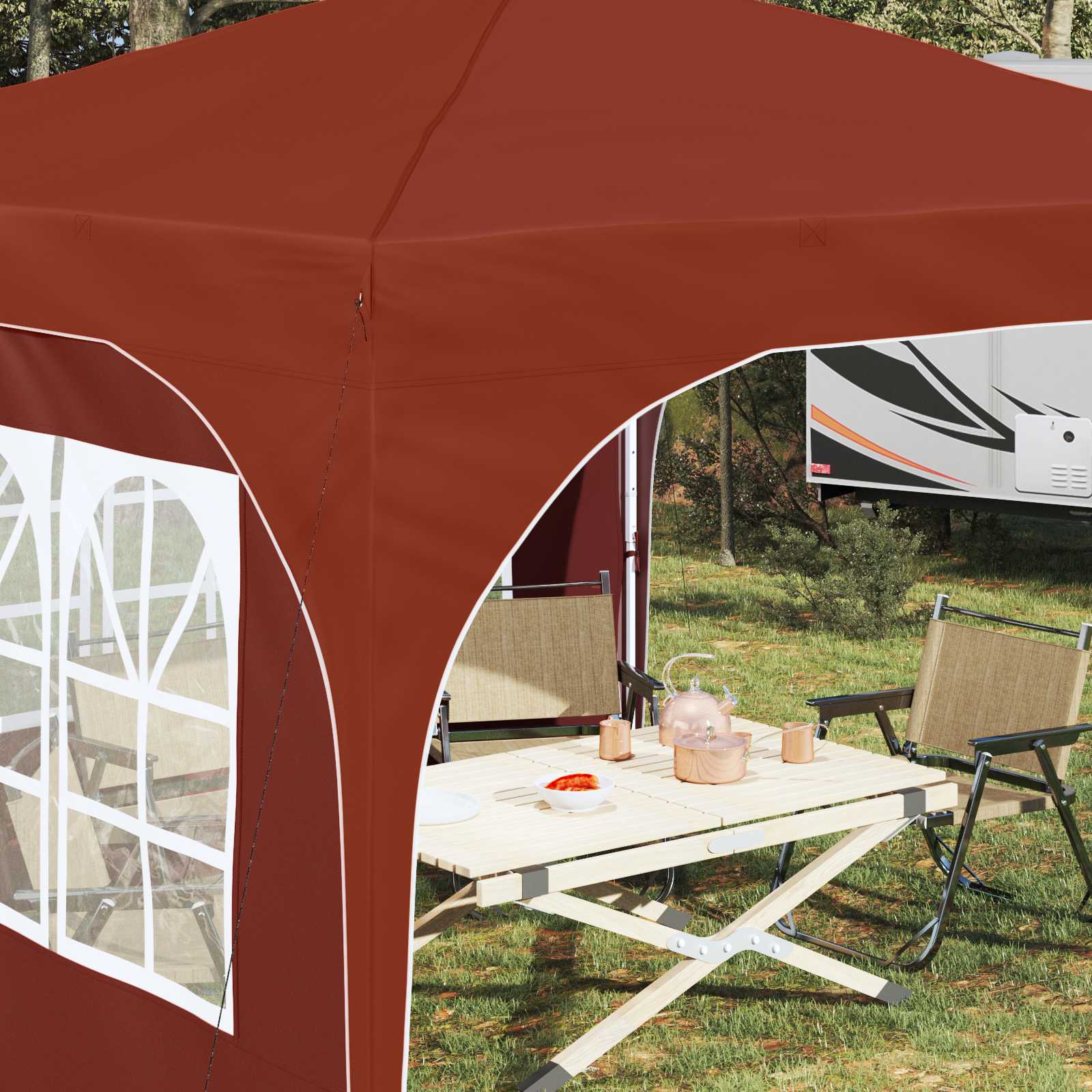 Pop-up Feesttent 290 x 290 x 245 cm Terracotta is nu te koop bij PeponiXL, paradijselijk wonen!