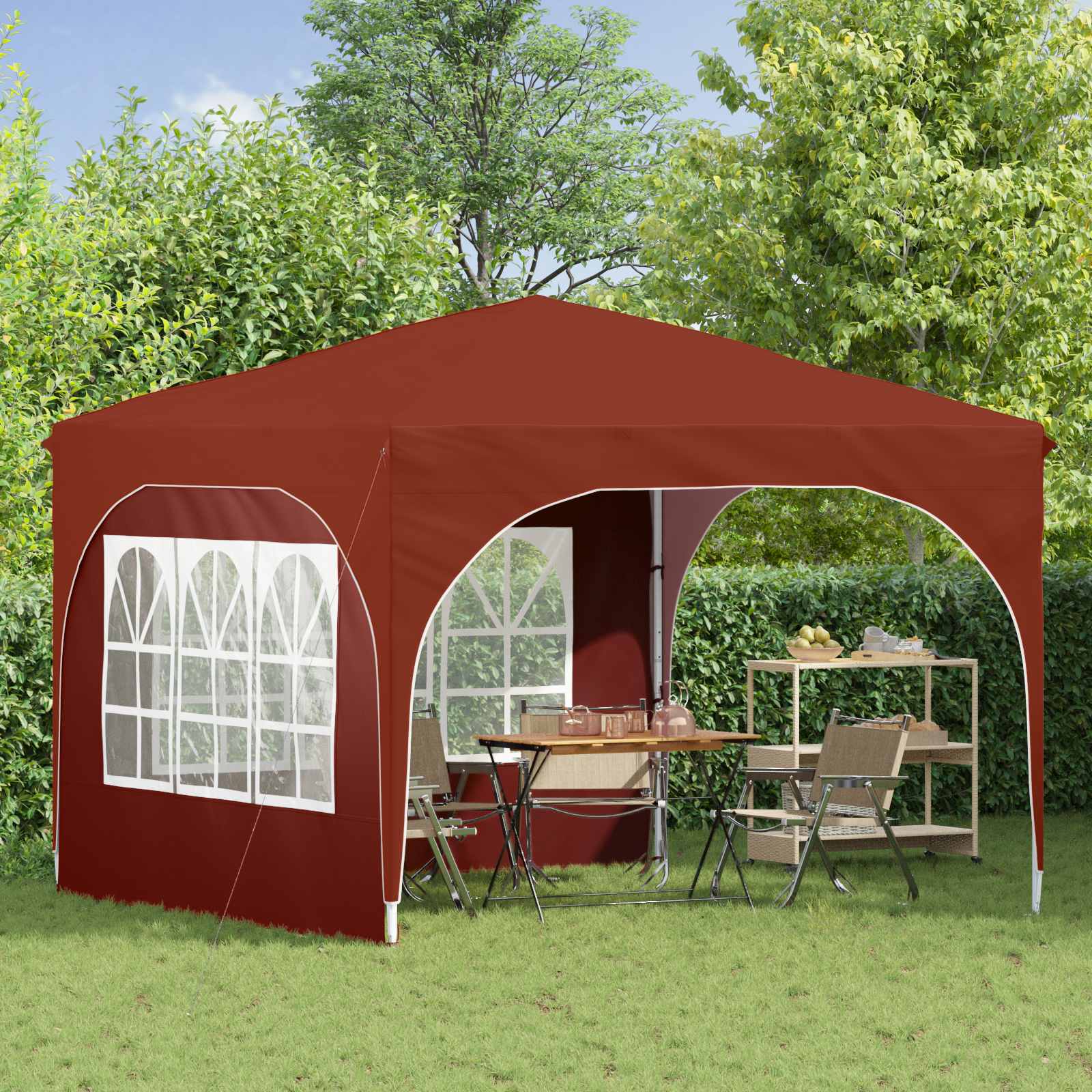 Pop-up Feesttent 290 x 290 x 245 cm Terracotta is nu te koop bij PeponiXL, paradijselijk wonen!