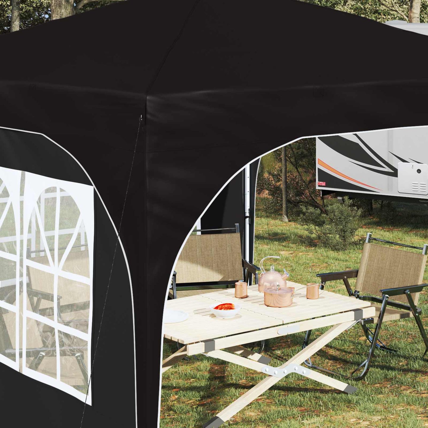 Pop-up Feesttent 290 x 290 x 245 cm Zwart is nu te koop bij PeponiXL, paradijselijk wonen!