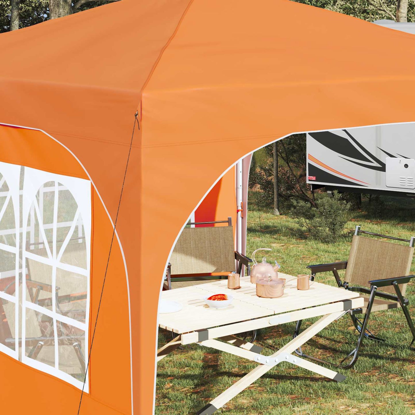 Pop-up Feesttent 290 x 290 x 245 cm Oranje is nu te koop bij PeponiXL, paradijselijk wonen!