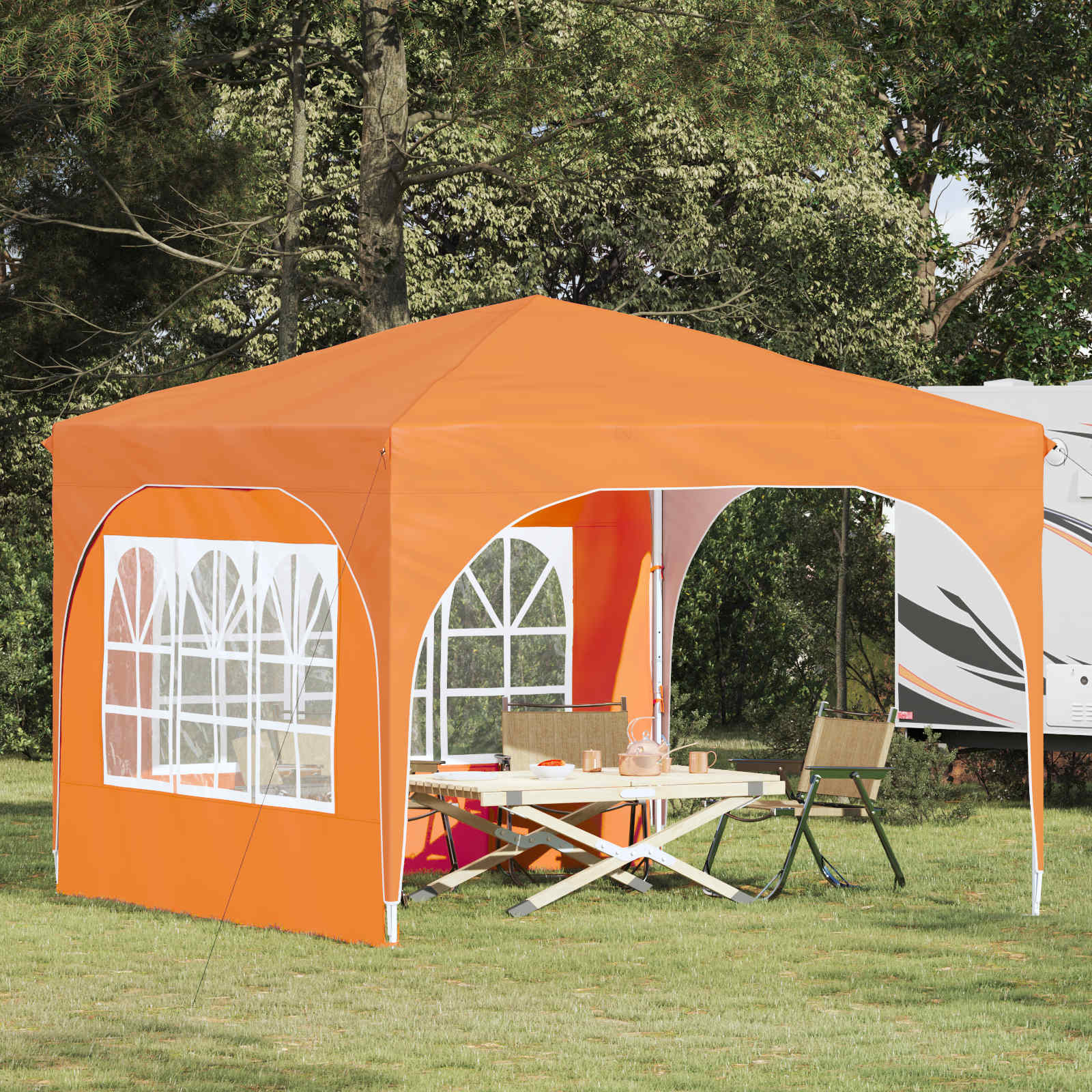 Pop-up Feesttent 290 x 290 x 245 cm Oranje is nu te koop bij PeponiXL, paradijselijk wonen!