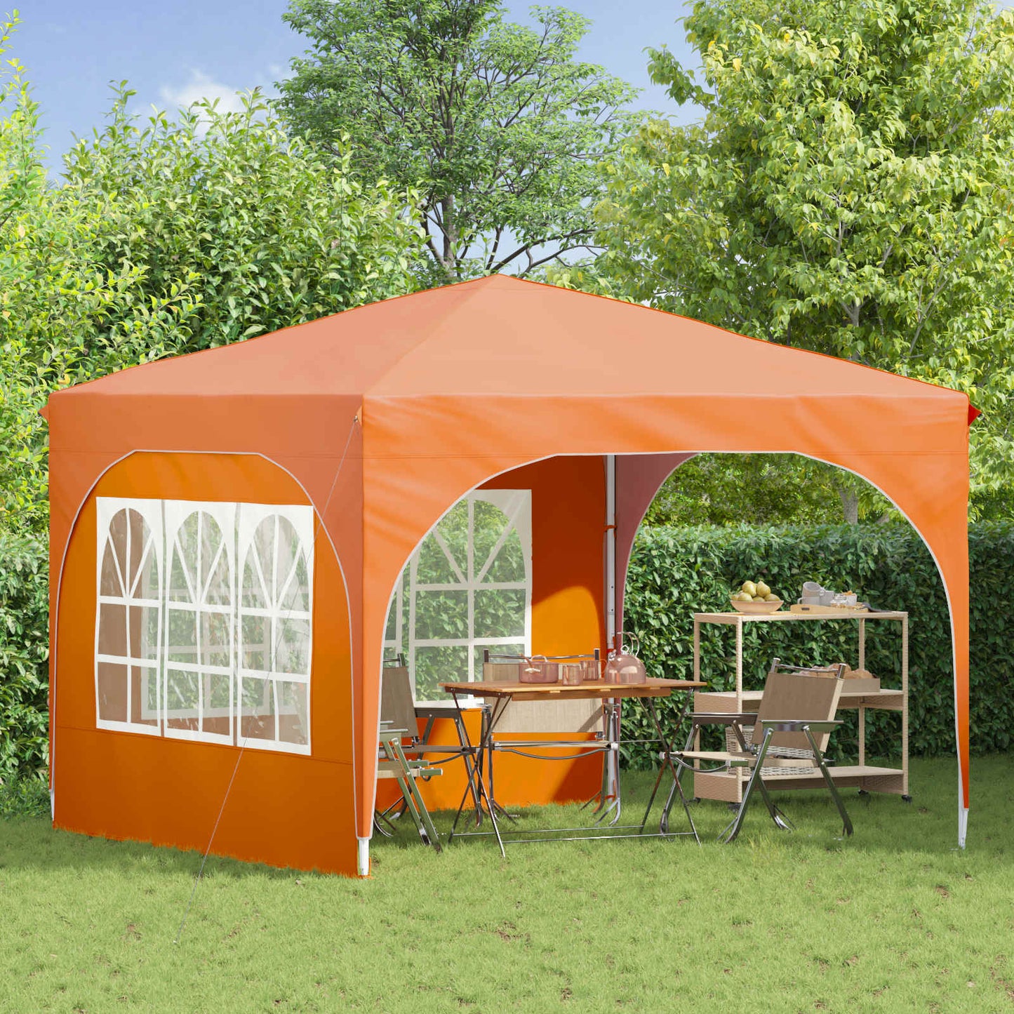 Pop-up Feesttent 290 x 290 x 245 cm Oranje is nu te koop bij PeponiXL, paradijselijk wonen!