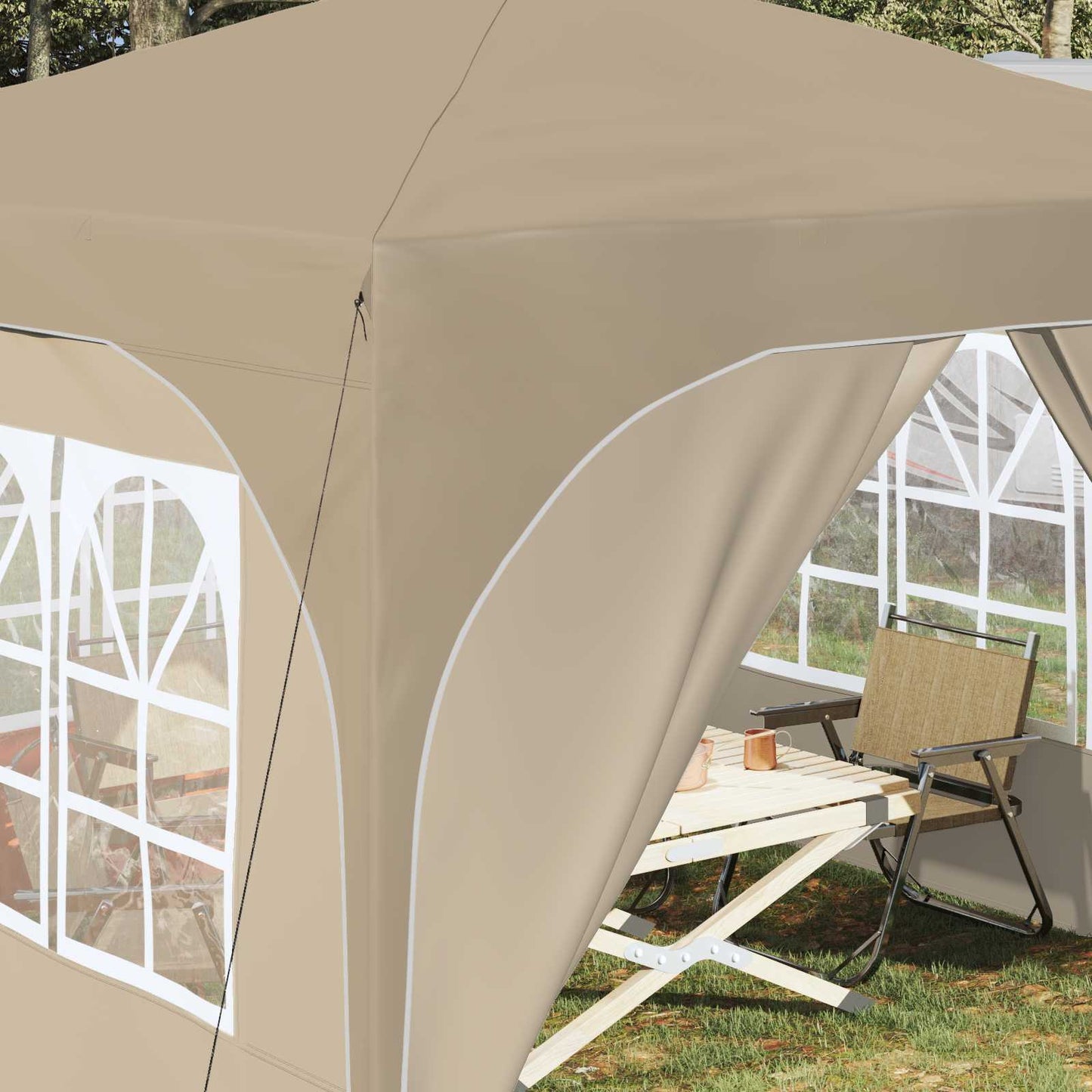 Pop-up Feesttent 290 x 290 x 245 cm Crèmekleurig is nu te koop bij PeponiXL, paradijselijk wonen!