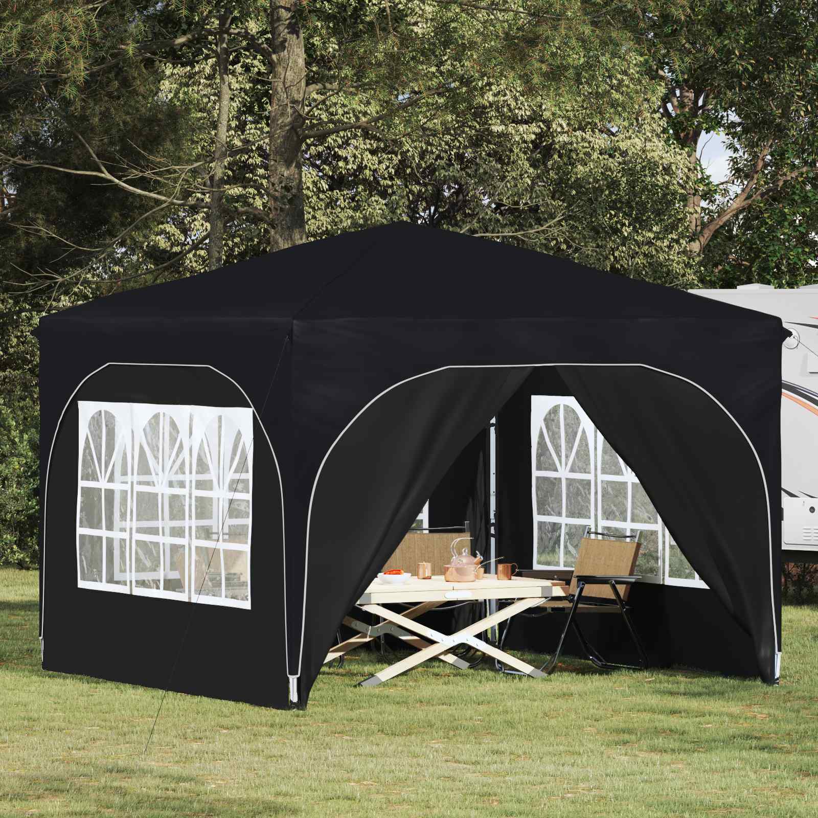 Pop-up Feesttent 290 x 290 x 245 cm Antraciet is nu te koop bij PeponiXL, paradijselijk wonen!