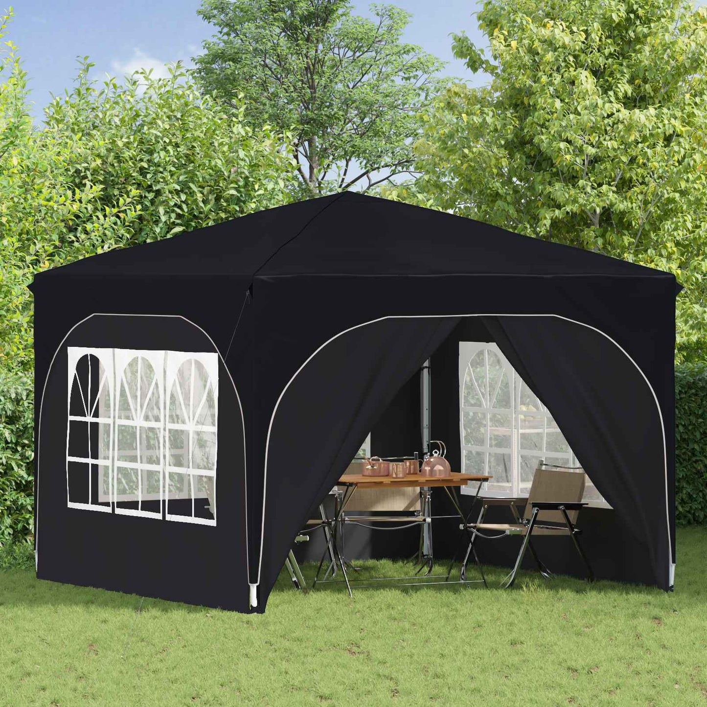 Pop-up Feesttent 290 x 290 x 245 cm Antraciet is nu te koop bij PeponiXL, paradijselijk wonen!