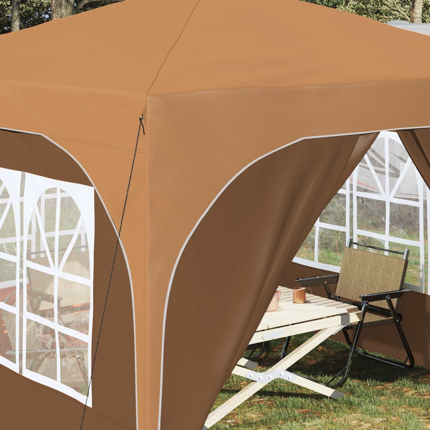 Pop-up Feesttent 290 x 290 x 245 cm Beige is nu te koop bij PeponiXL, paradijselijk wonen!