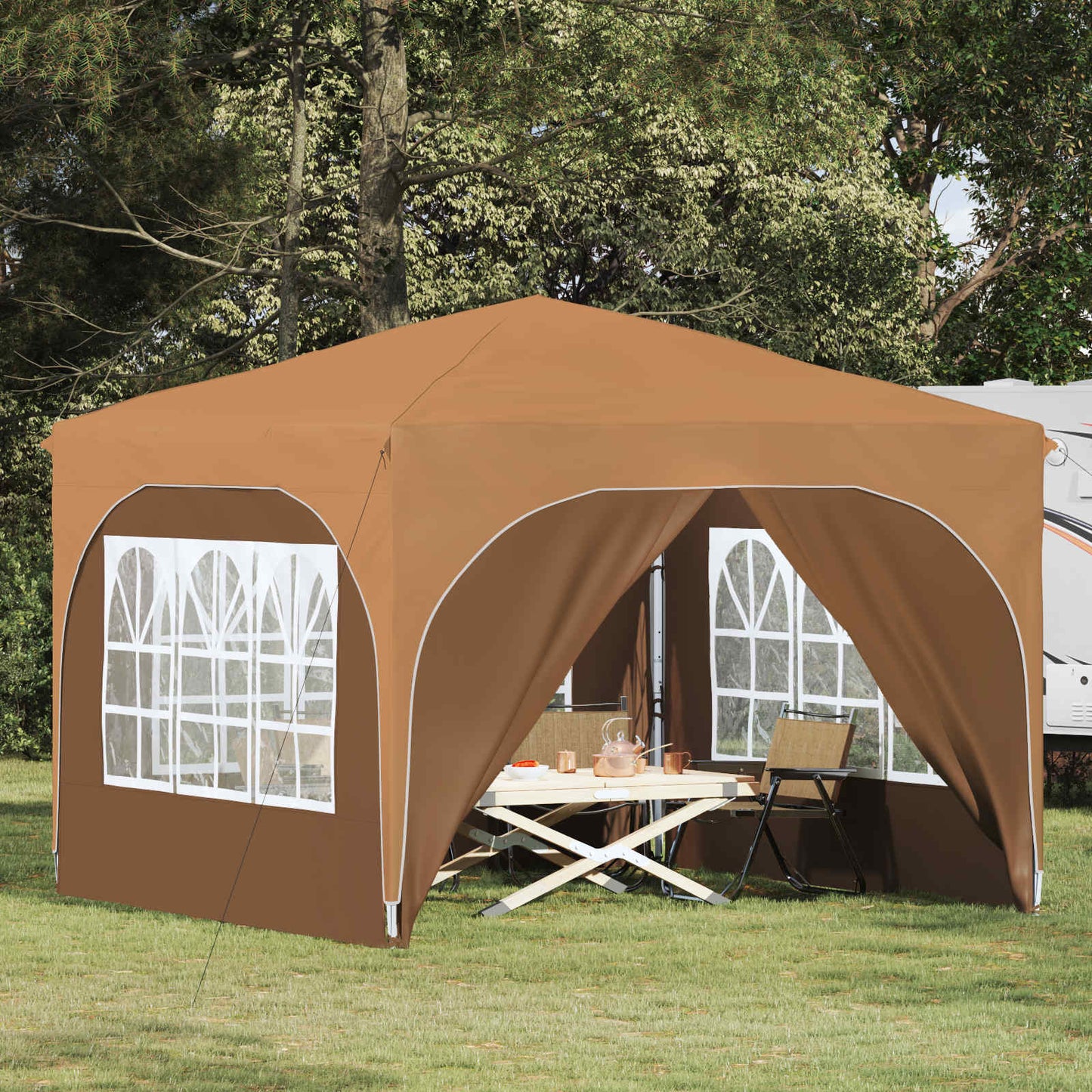 Pop-up Feesttent 290 x 290 x 245 cm Beige is nu te koop bij PeponiXL, paradijselijk wonen!