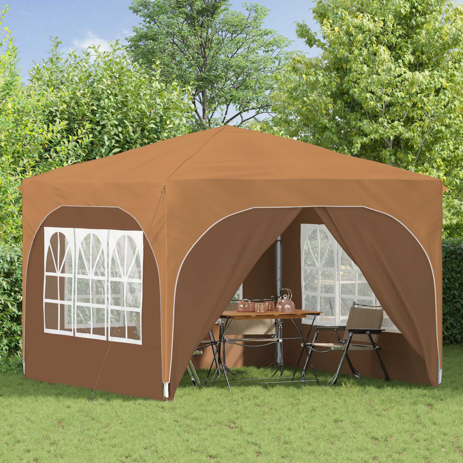 Pop-up Feesttent 290 x 290 x 245 cm Beige is nu te koop bij PeponiXL, paradijselijk wonen!