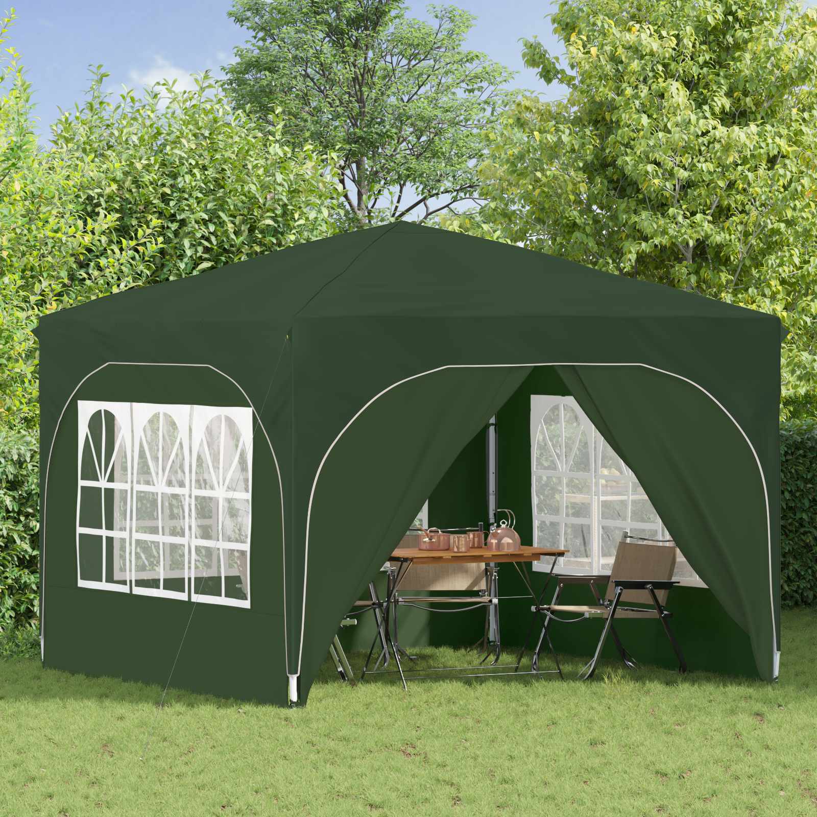 Pop-up Feesttent 290 x 290 x 245 cm Groen is nu te koop bij PeponiXL, paradijselijk wonen!