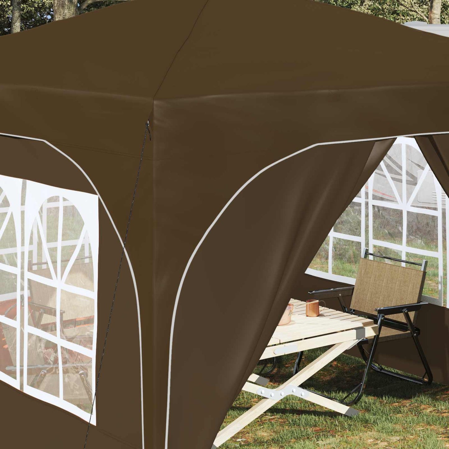 Pop-up Feesttent 290 x 290 x 245 cm Taupe is nu te koop bij PeponiXL, paradijselijk wonen!