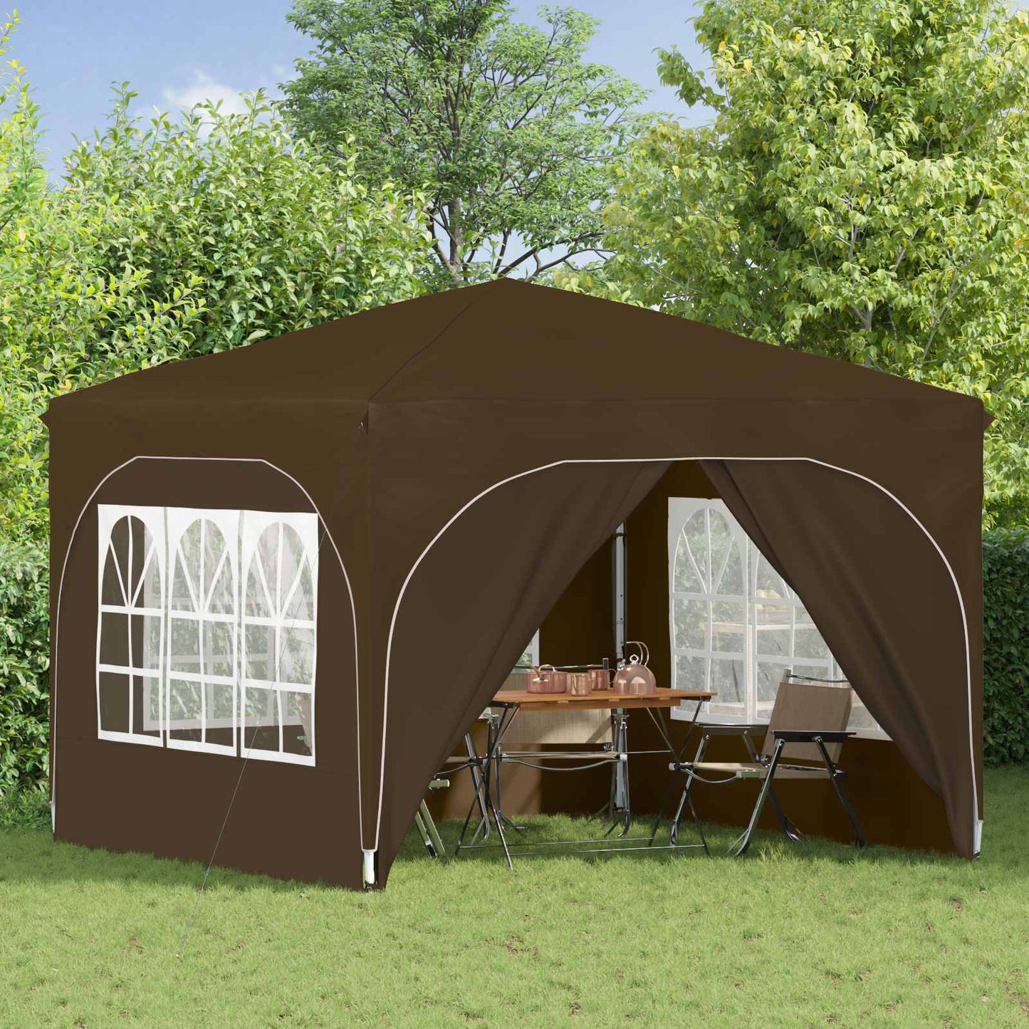 Pop-up Feesttent 290 x 290 x 245 cm Taupe is nu te koop bij PeponiXL, paradijselijk wonen!