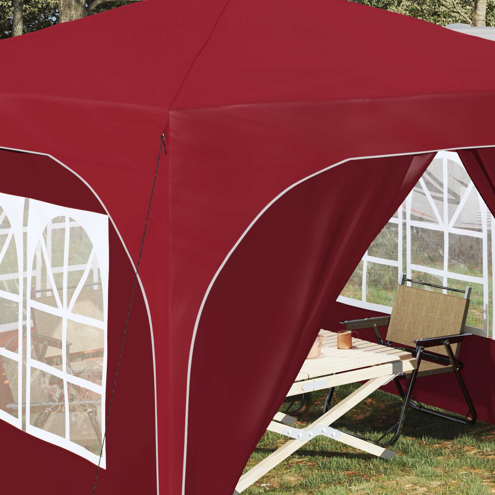 Pop-up Feesttent 290 x 290 x 245 cm Bordeauxrood is nu te koop bij PeponiXL, paradijselijk wonen!