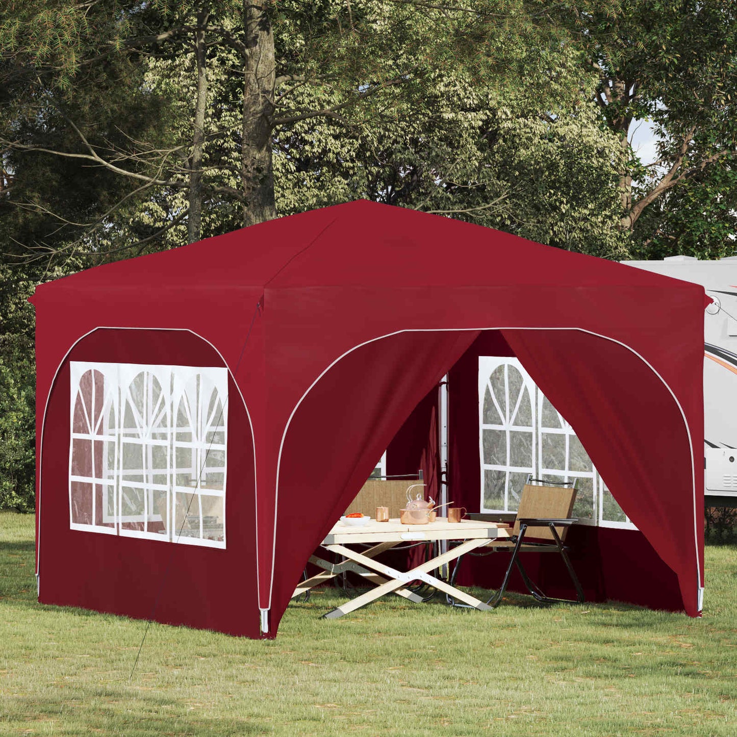 Pop-up Feesttent 290 x 290 x 245 cm Bordeauxrood is nu te koop bij PeponiXL, paradijselijk wonen!