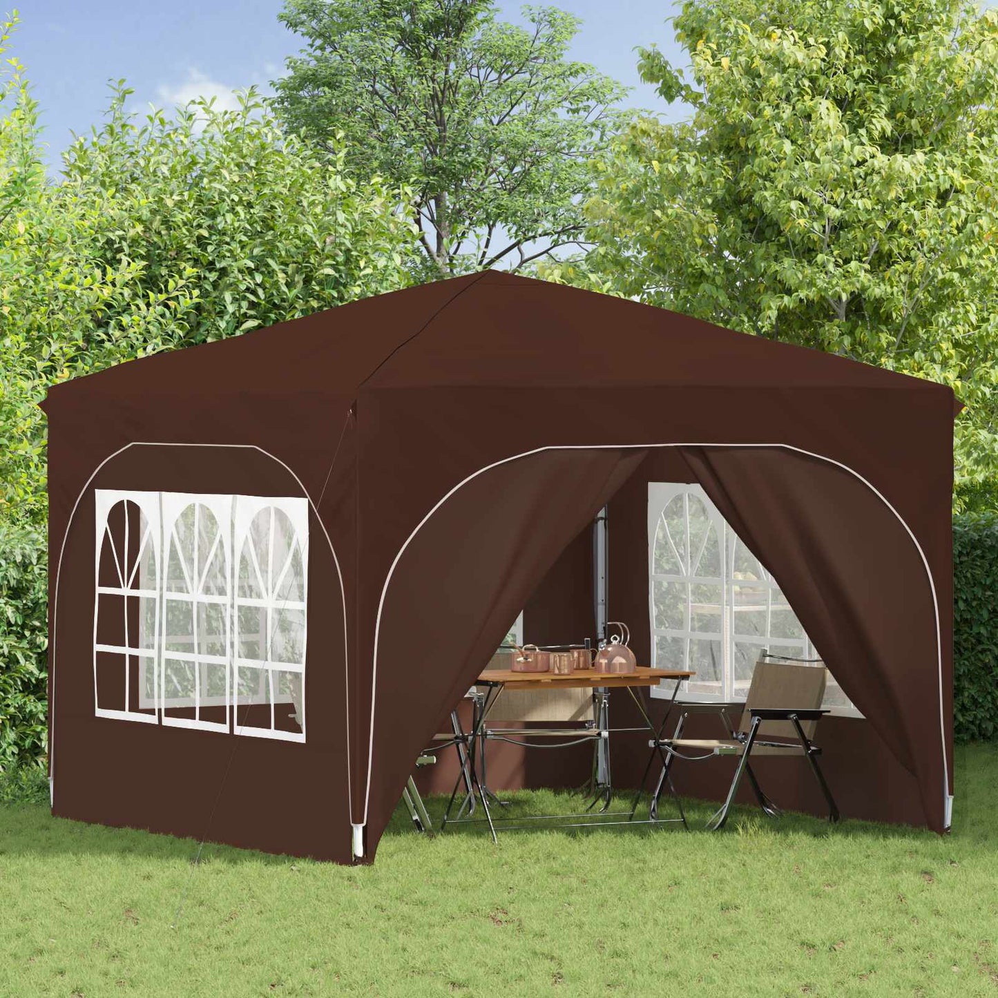 Pop-up Feesttent 290 x 290 x 245 cm Bruin is nu te koop bij PeponiXL, paradijselijk wonen!