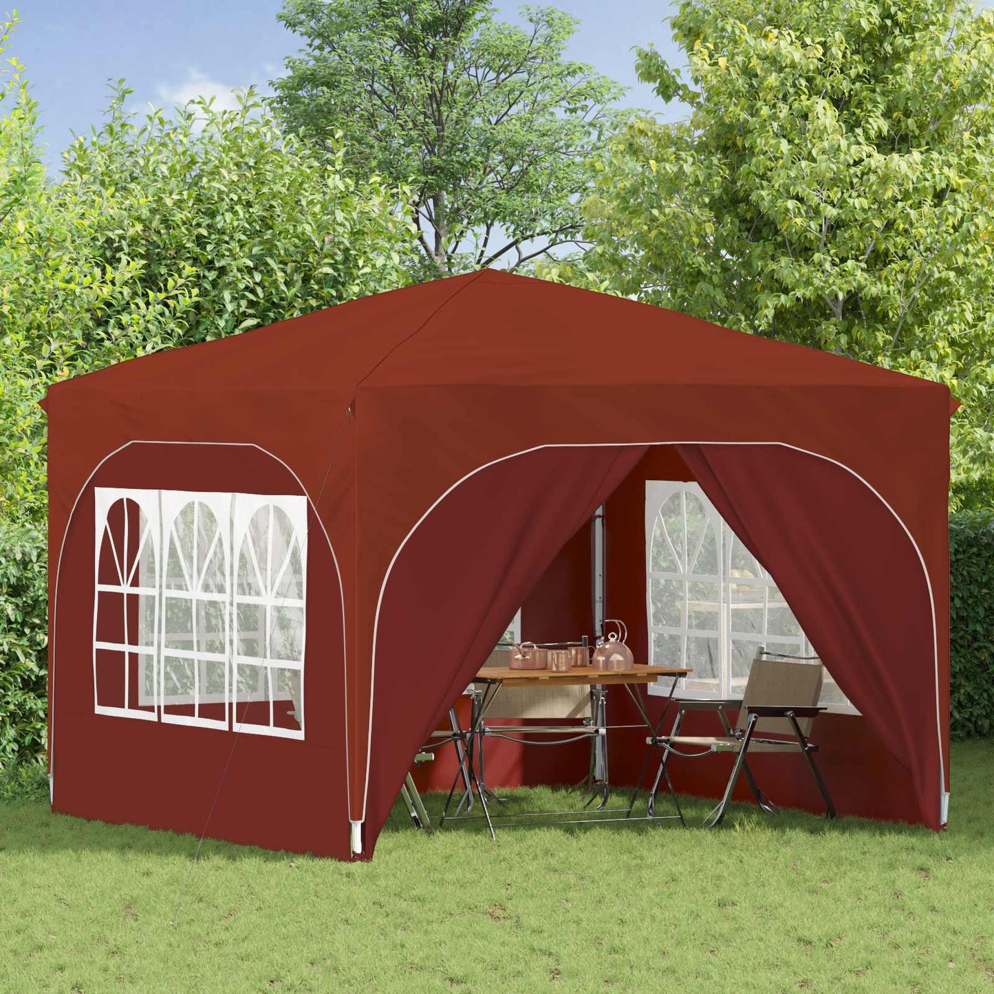 Pop-up Feesttent 290 x 290 x 245 cm Terracotta is nu te koop bij PeponiXL, paradijselijk wonen!