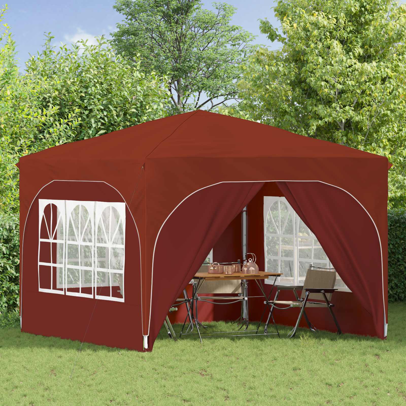 Pop-up Feesttent 290 x 290 x 245 cm Terracotta is nu te koop bij PeponiXL, paradijselijk wonen!