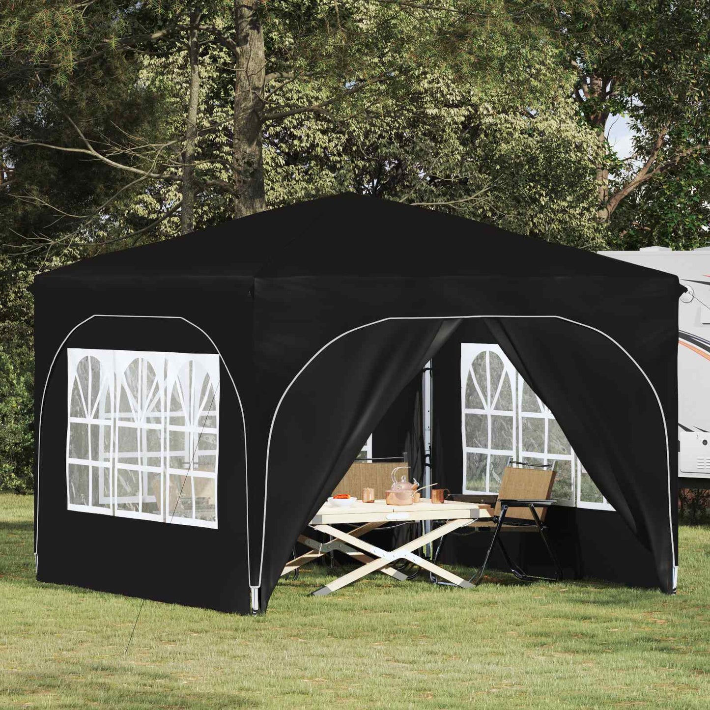 Pop-up Feesttent 290 x 290 x 245 cm Zwart is nu te koop bij PeponiXL, paradijselijk wonen!