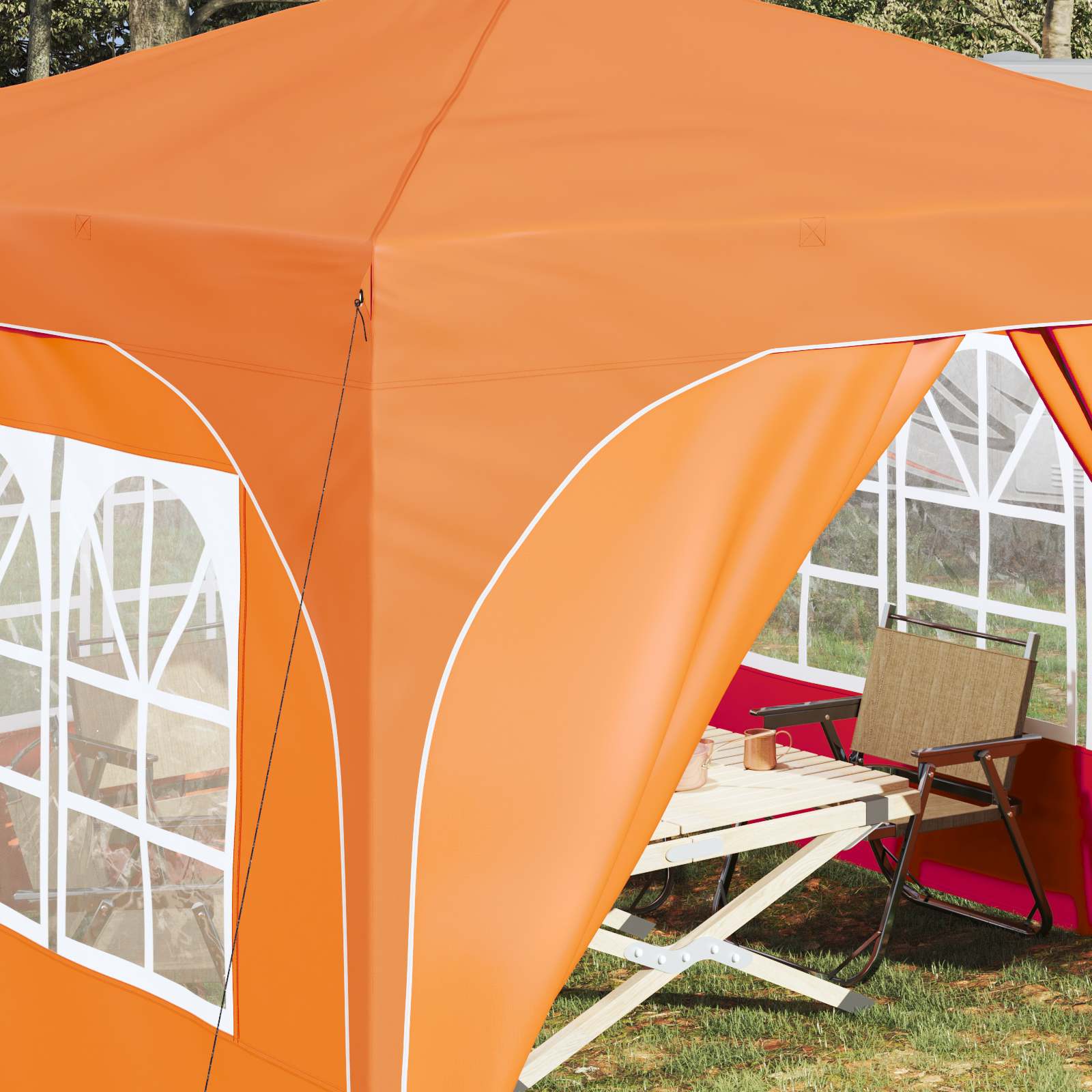 Pop-up Feesttent 290 x 290 x 245 cm Oranje is nu te koop bij PeponiXL, paradijselijk wonen!