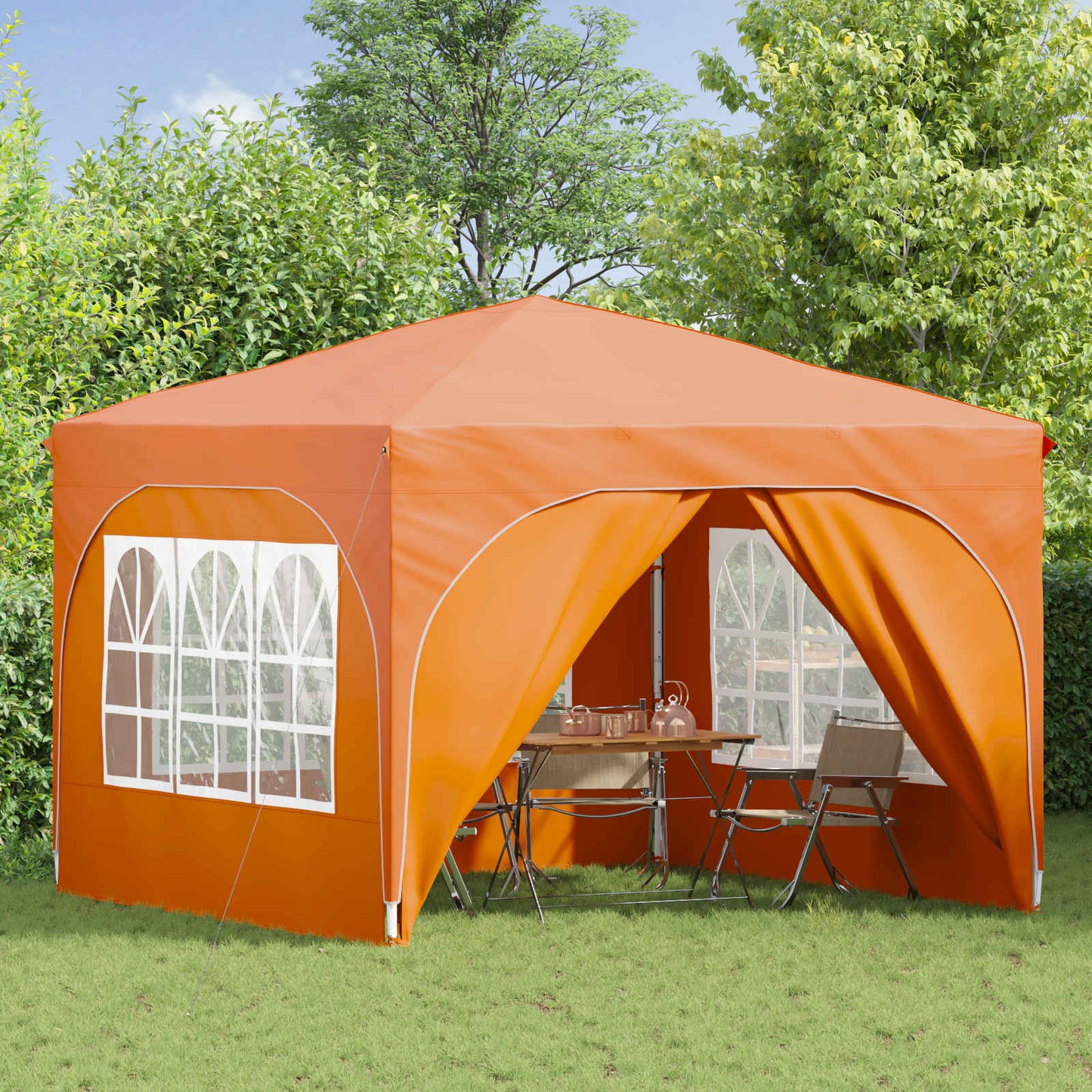 Pop-up Feesttent 290 x 290 x 245 cm Oranje is nu te koop bij PeponiXL, paradijselijk wonen!