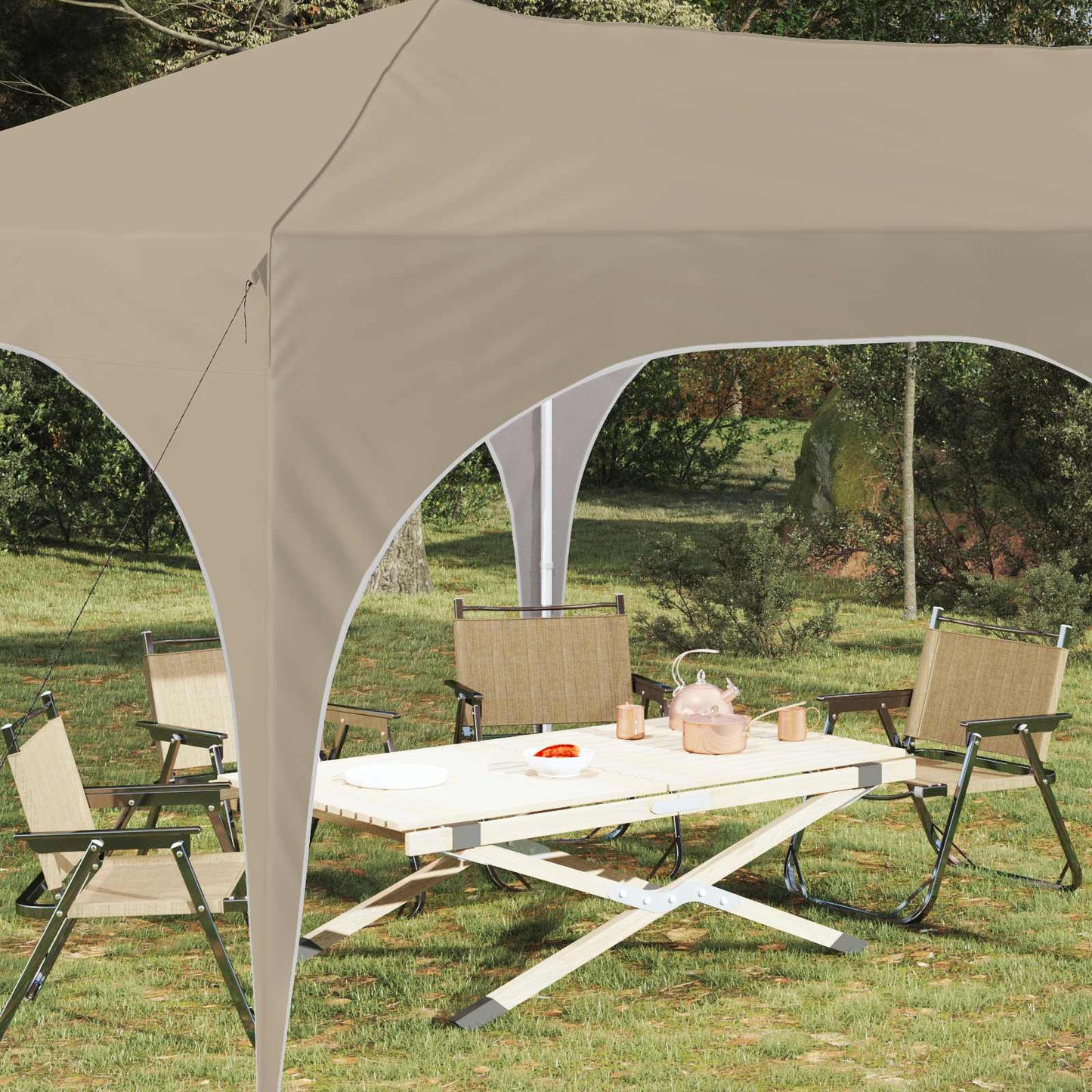 Pop-up Feesttent Crème 575 x 288 x 245 cm Oxford Stof is nu te koop bij PeponiXL, paradijselijk wonen!