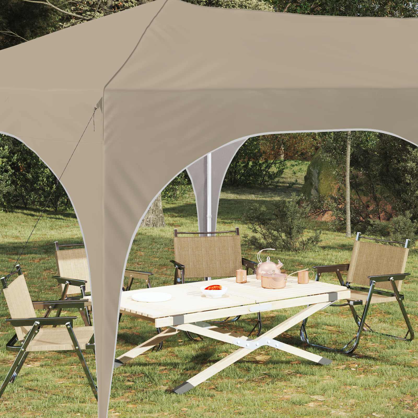 Pop-up Feesttent Crème 575 x 288 x 245 cm Oxford Stof is nu te koop bij PeponiXL, paradijselijk wonen!