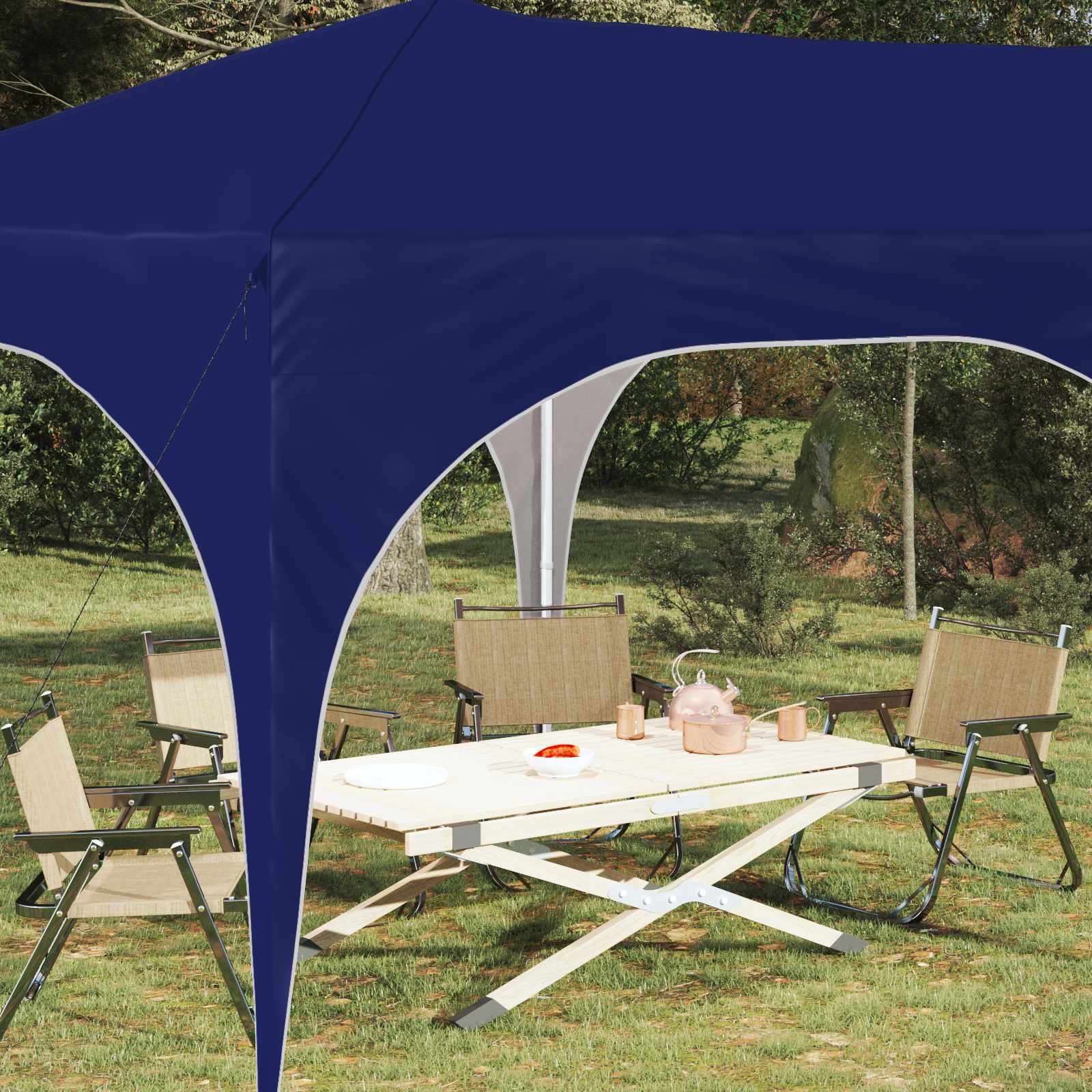 Pop-up Feesttent Blauw 575 x 288 x 245 cm Oxford Stof is nu te koop bij PeponiXL, paradijselijk wonen!