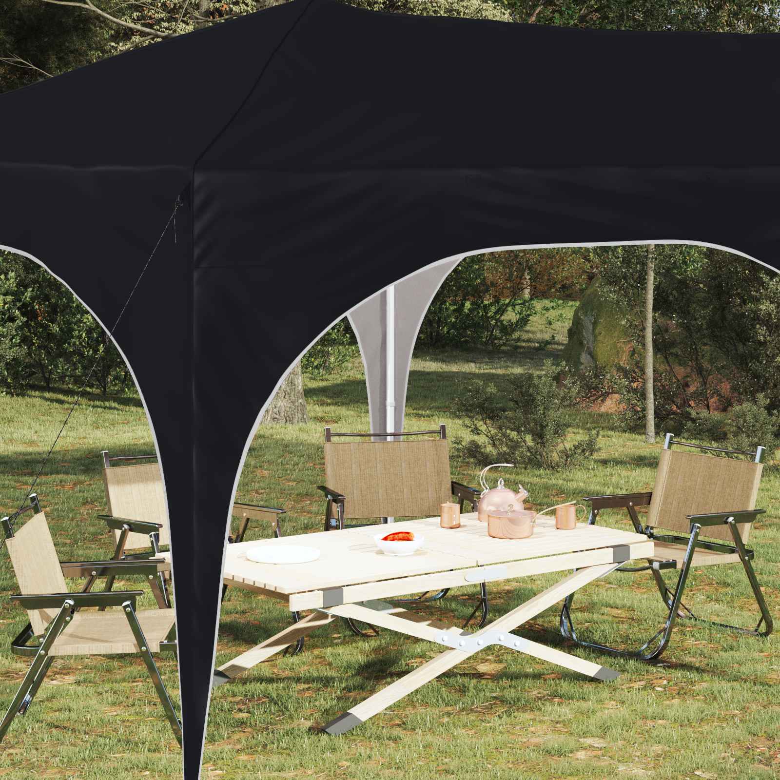 Pop-up Feesttent Antraciet 575 x 288 x 245 cm Oxford Stof is nu te koop bij PeponiXL, paradijselijk wonen!