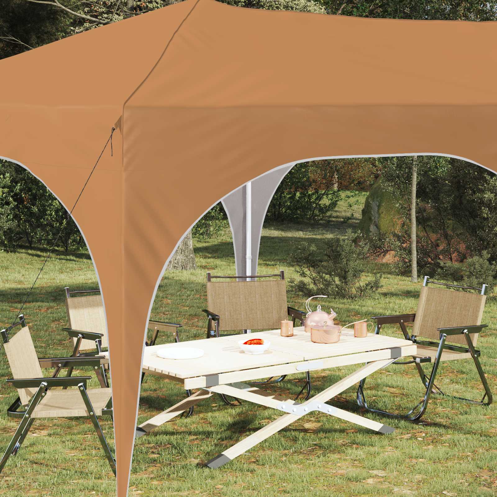 Pop-up Feesttent Beige 575 x 288 x 245 cm Oxford Stof is nu te koop bij PeponiXL, paradijselijk wonen!