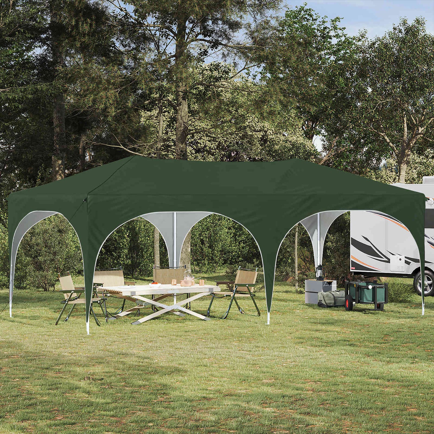 Pop-up Feesttent Groen 575 x 288 x 245 cm Oxford Stof is nu te koop bij PeponiXL, paradijselijk wonen!