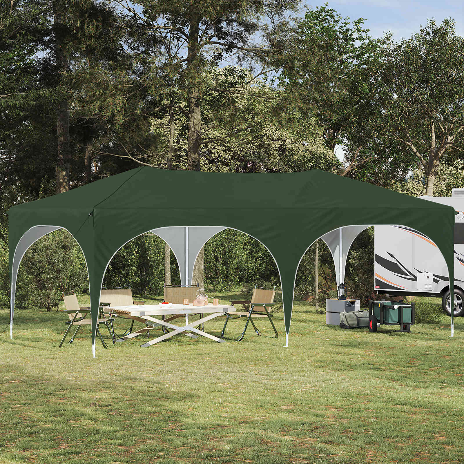 Pop-up Feesttent Groen 575 x 288 x 245 cm Oxford Stof is nu te koop bij PeponiXL, paradijselijk wonen!