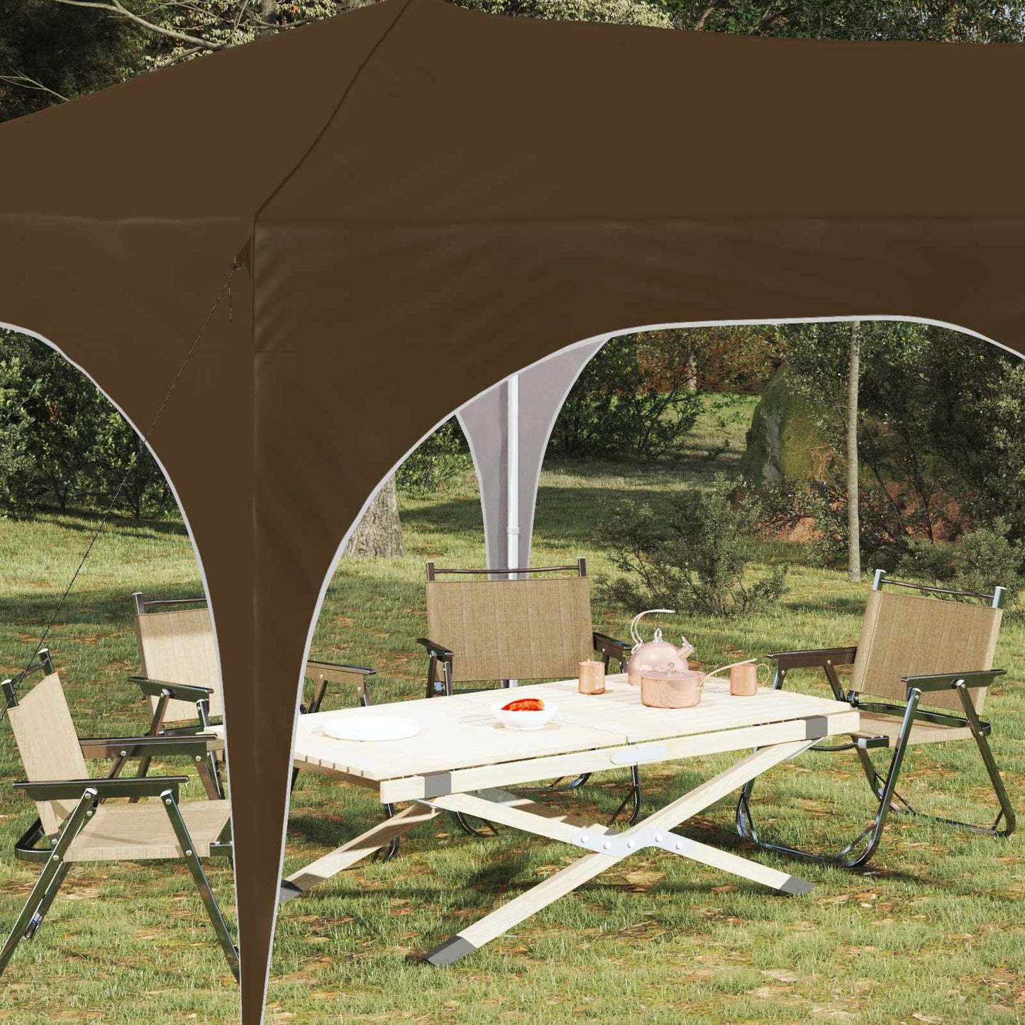 Pop-up Feesttent Taupe 575 x 288 x 245 cm Oxford Stof is nu te koop bij PeponiXL, paradijselijk wonen!