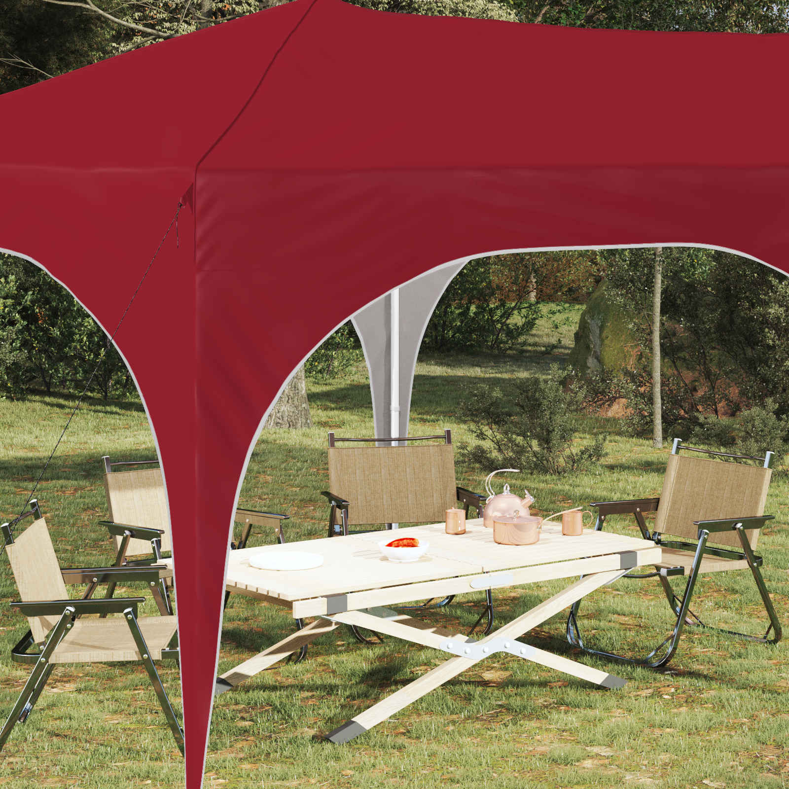 Pop-up Feesttent Bordeauxrood 575 x 288 x 245 cm Oxford Stof is nu te koop bij PeponiXL, paradijselijk wonen!