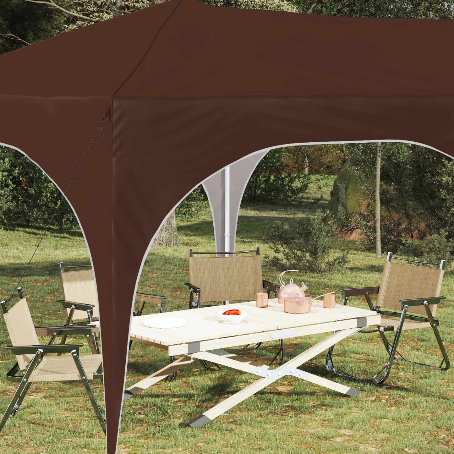 Pop-up Feesttent Bruin 575 x 288 x 245 cm Oxford Stof is nu te koop bij PeponiXL, paradijselijk wonen!