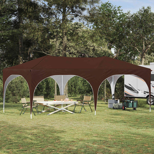 Pop-up Feesttent Bruin 575 x 288 x 245 cm Oxford Stof is nu te koop bij PeponiXL, paradijselijk wonen!