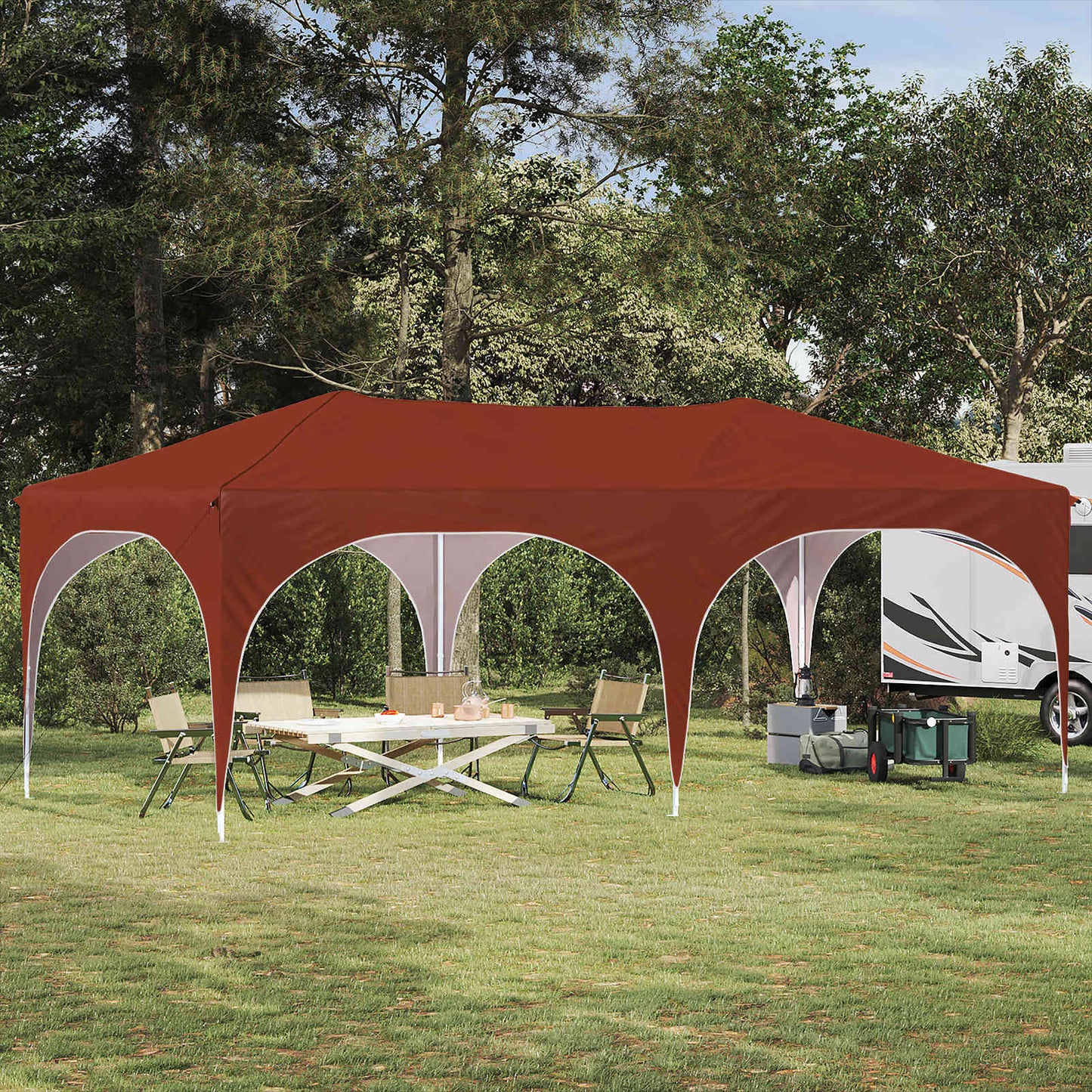 Pop-up Feesttent Terracotta 575 x 288 x 245 cm Oxford Stof is nu te koop bij PeponiXL, paradijselijk wonen!