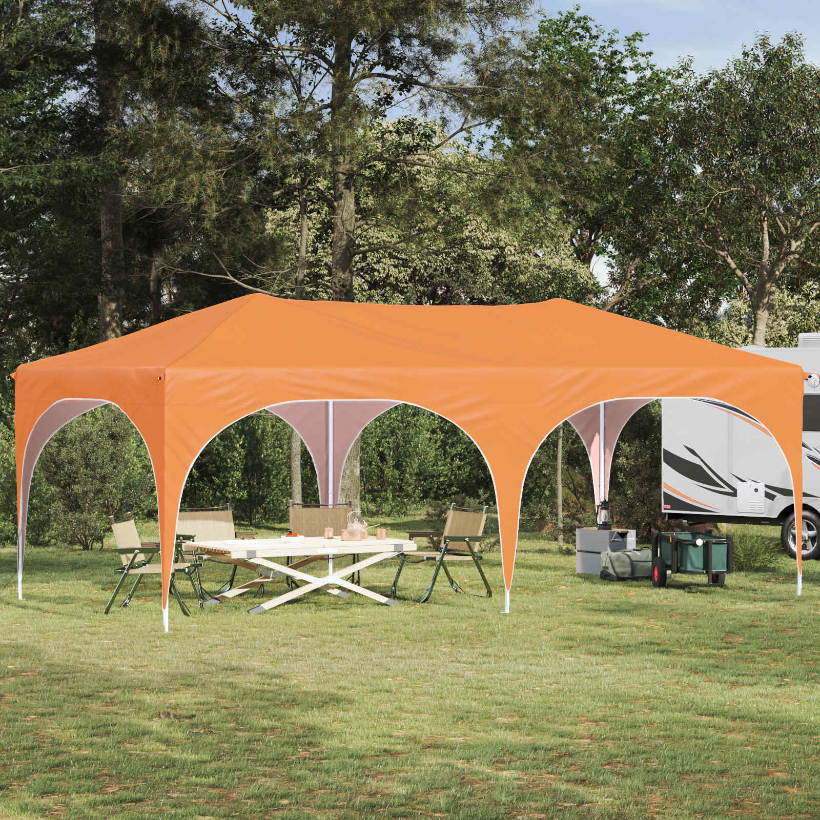 Pop-up Feesttent Oranje 575 x 288 x 245 cm Oxford Stof is nu te koop bij PeponiXL, paradijselijk wonen!