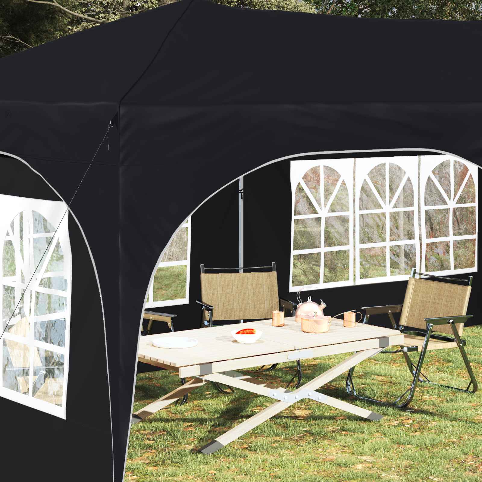 Pop-up Feesttent Antraciet 575 x 288 x 245 cm Oxford Stof is nu te koop bij PeponiXL, paradijselijk wonen!
