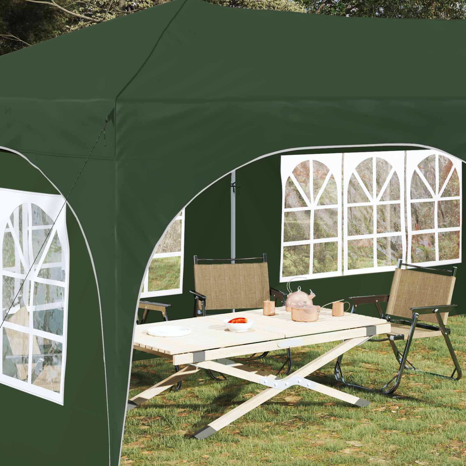 Pop-up Feesttent Groen 575 x 288 x 245 cm Oxford Stof is nu te koop bij PeponiXL, paradijselijk wonen!