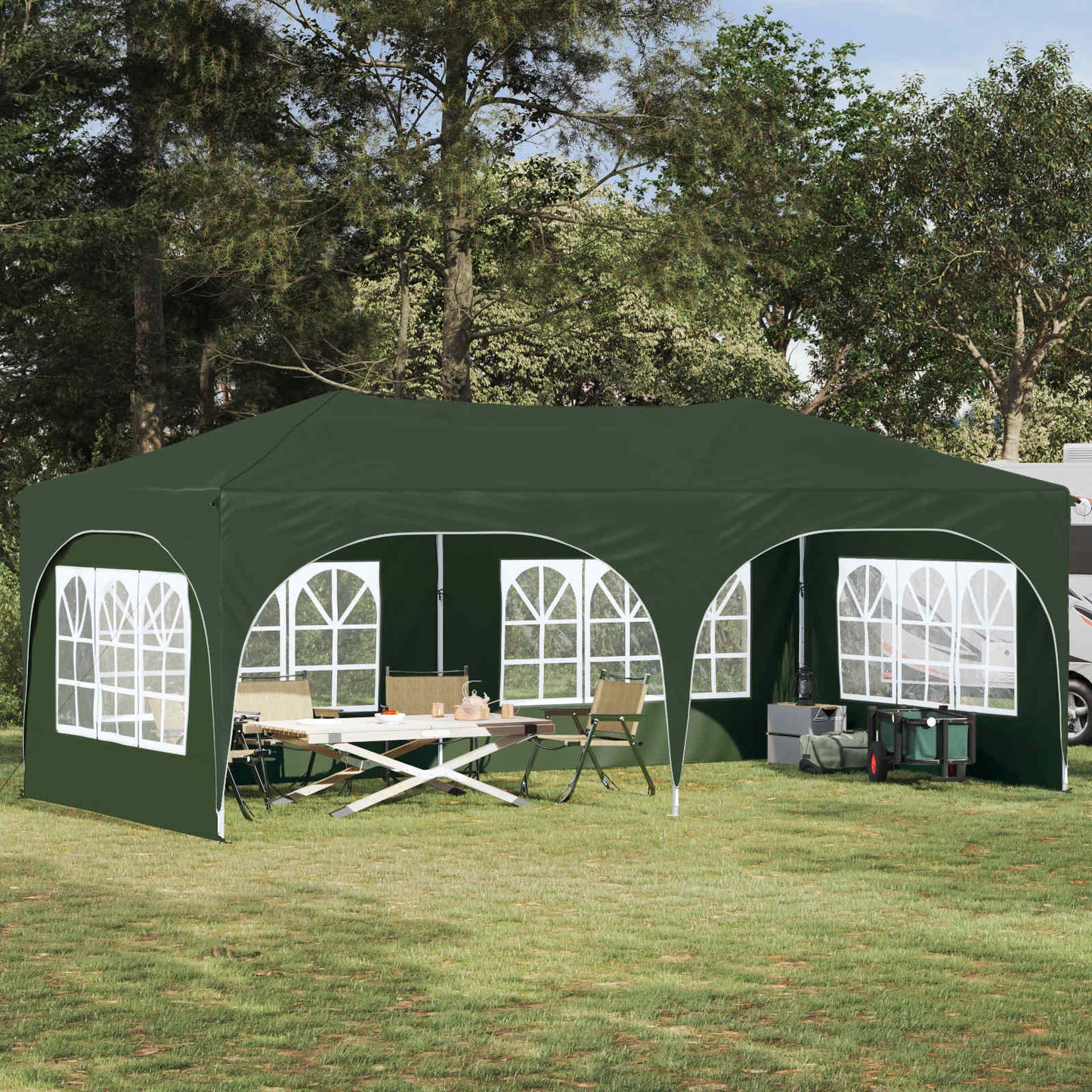 Pop-up Feesttent Groen 575 x 288 x 245 cm Oxford Stof is nu te koop bij PeponiXL, paradijselijk wonen!