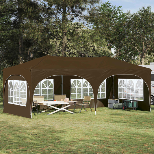 Pop-up Feesttent Taupe 575 x 288 x 245 cm Oxford Stof is nu te koop bij PeponiXL, paradijselijk wonen!